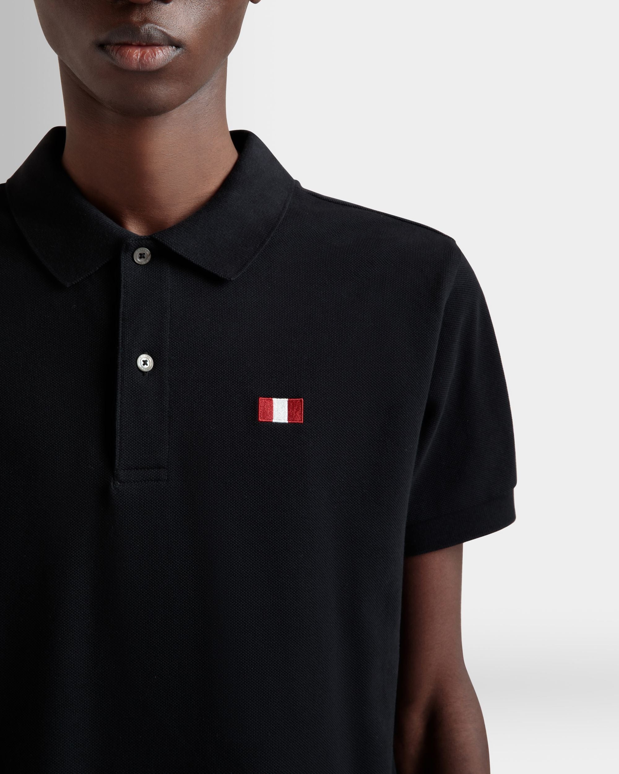Poloshirt Aus Baumwolle In Schwarz Mit Bally-Flagge - Herren - Bally - 03