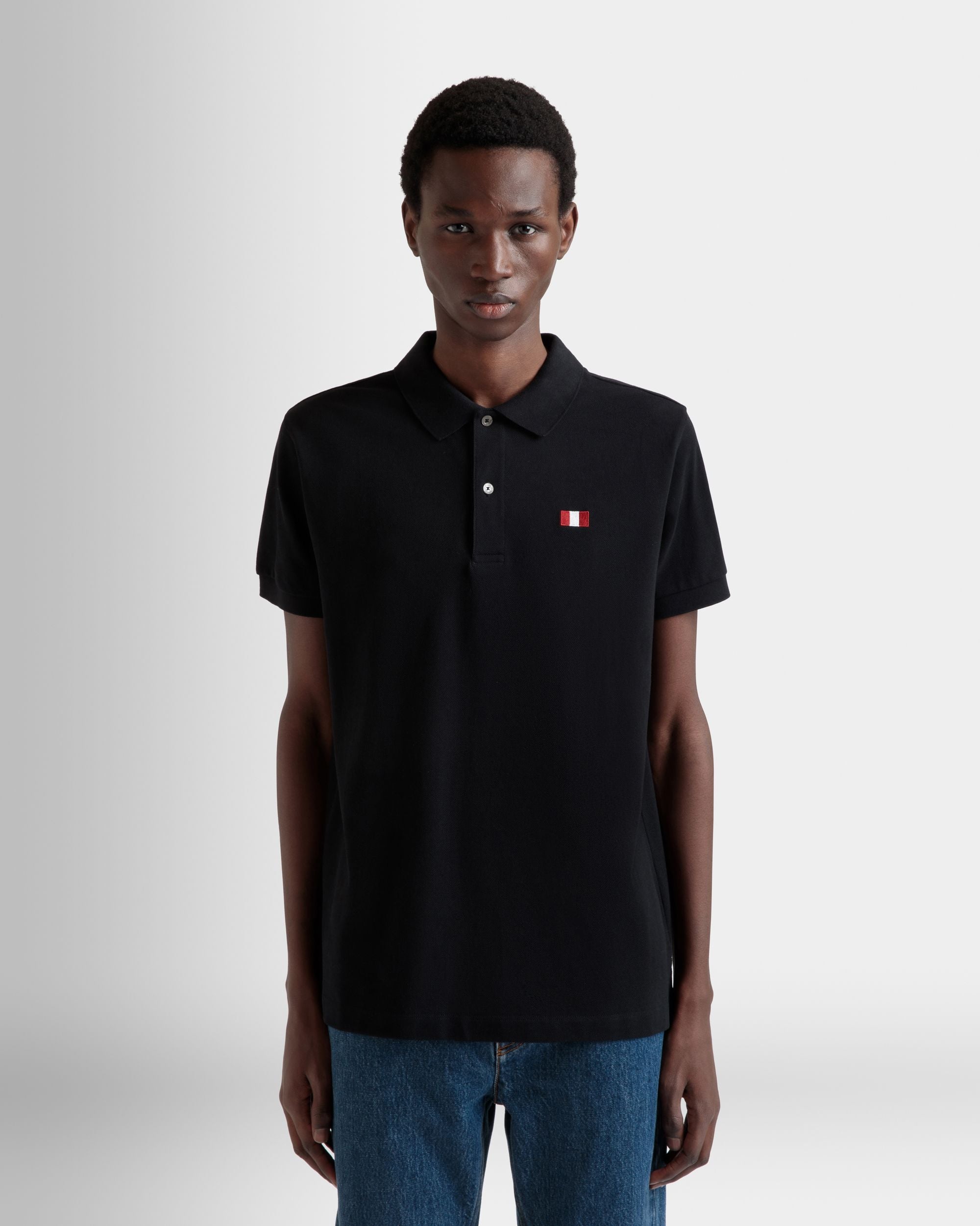Poloshirt Aus Baumwolle In Schwarz Mit Bally-Flagge - Herren - Bally - 08