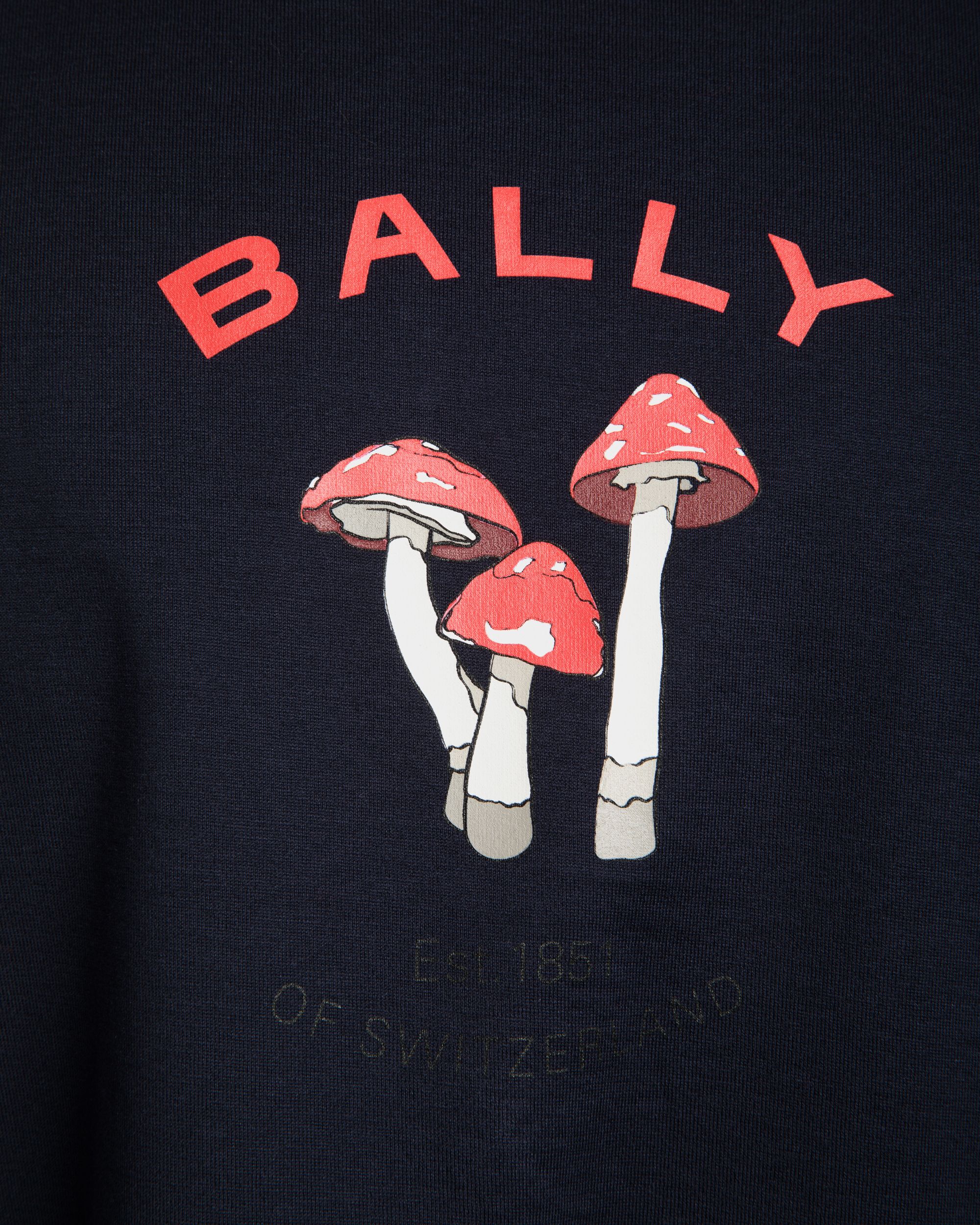 T-Shirt Aus Baumwolle In Navy Blue Mit Enchanting Mushrooms - Herren - Bally - 04