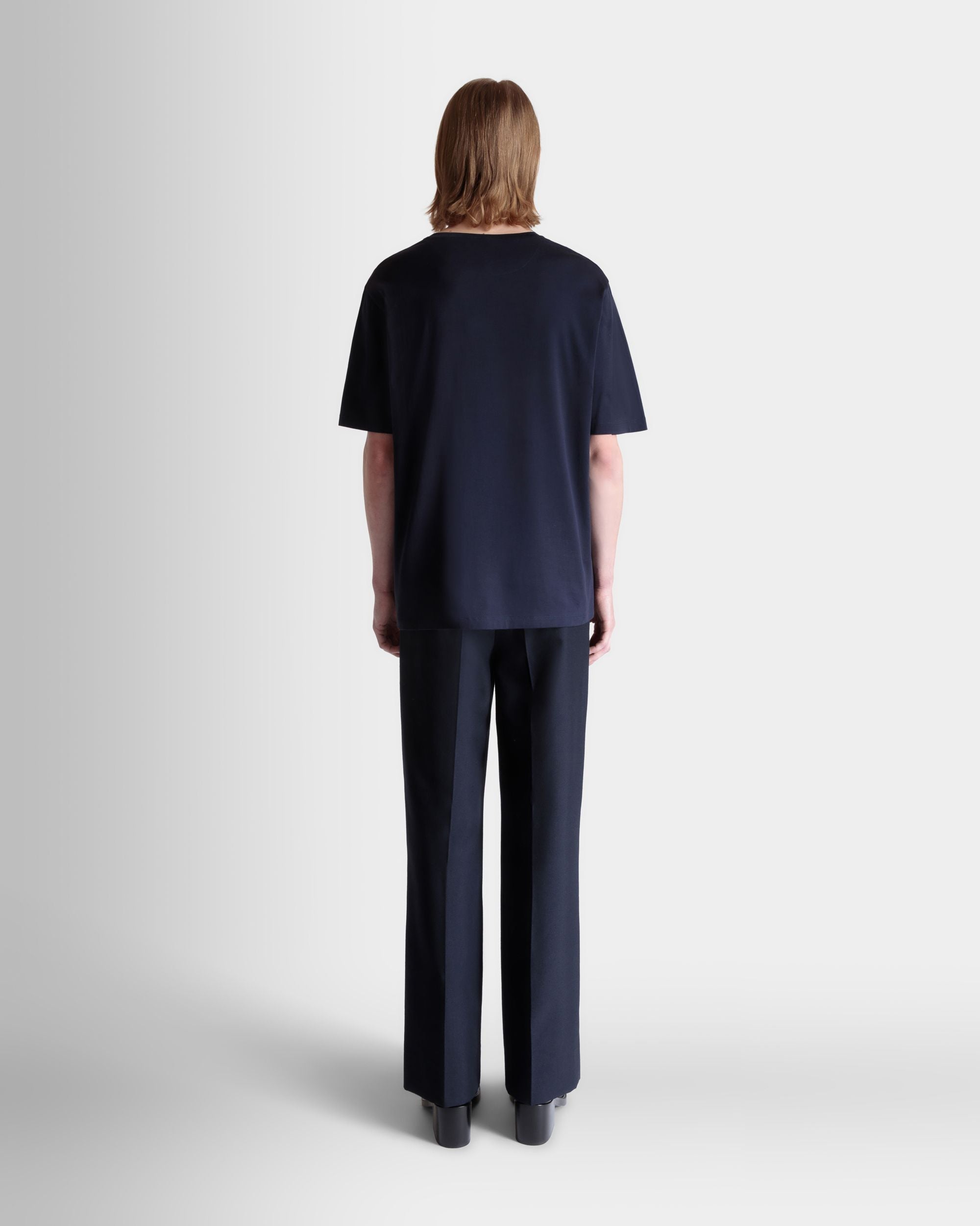T-Shirt Aus Baumwolle In Navy Blue Mit Enchanting Mushrooms - Herren - Bally - 06