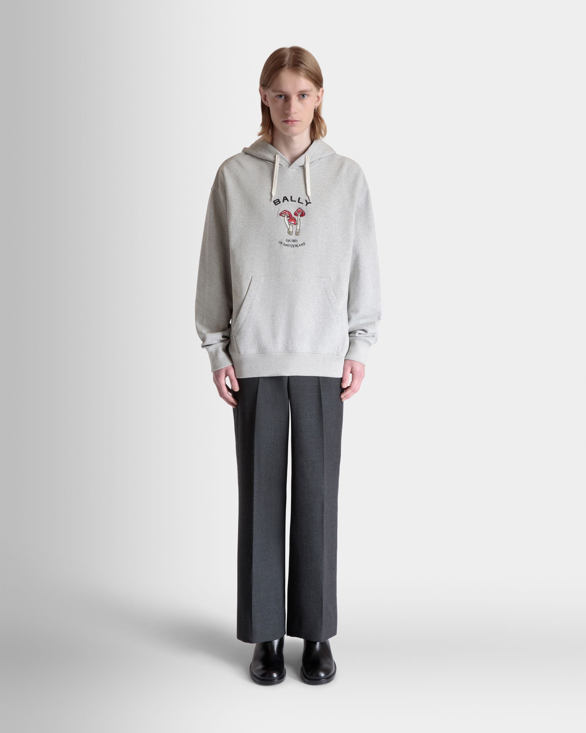Kapuzenpullover Mit Enchanting Mushrooms Aus Baumwolle In Grau Meliert - Herren - Bally - 02
