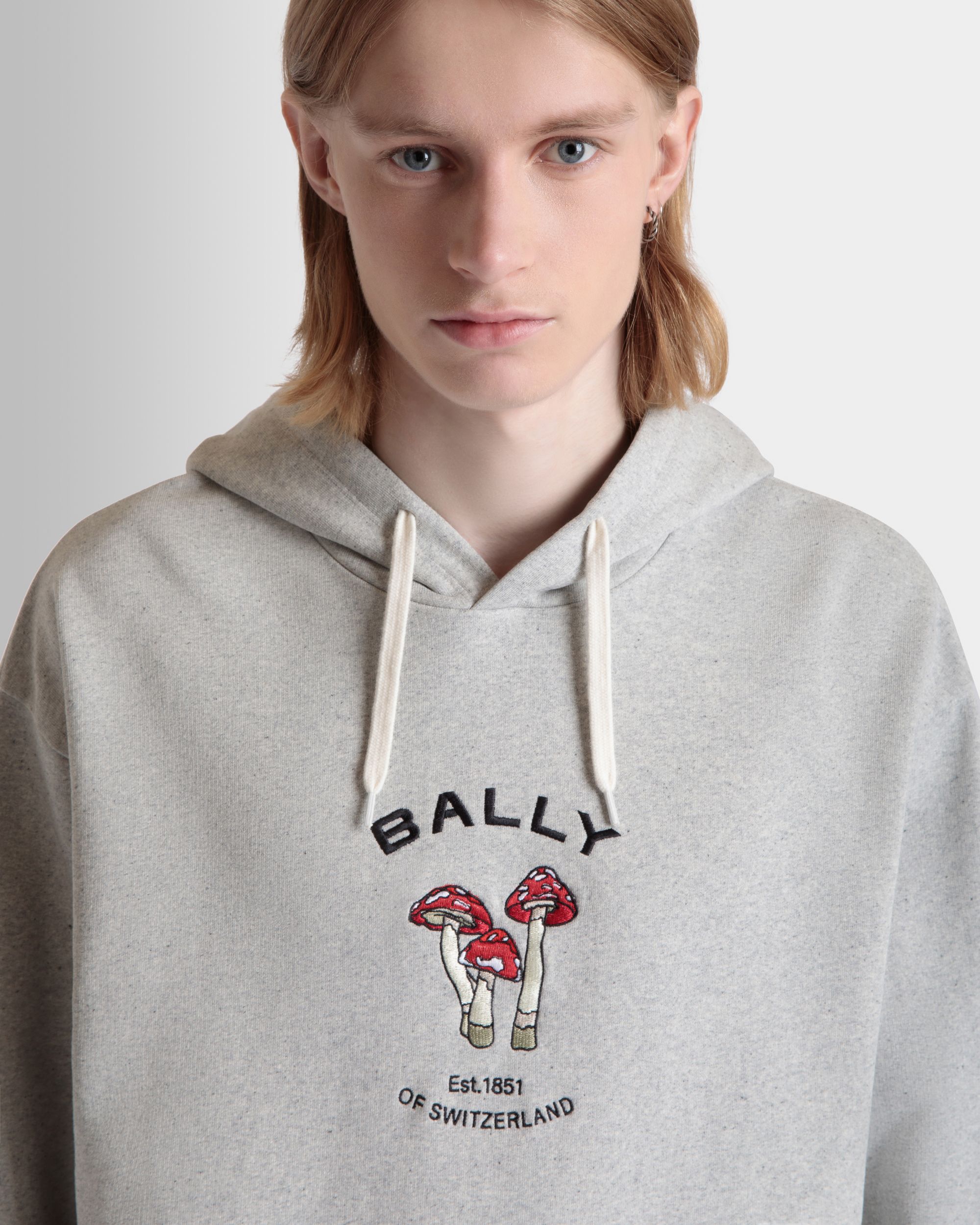 Kapuzenpullover Mit Enchanting Mushrooms Aus Baumwolle In Grau Meliert - Herren - Bally - 03