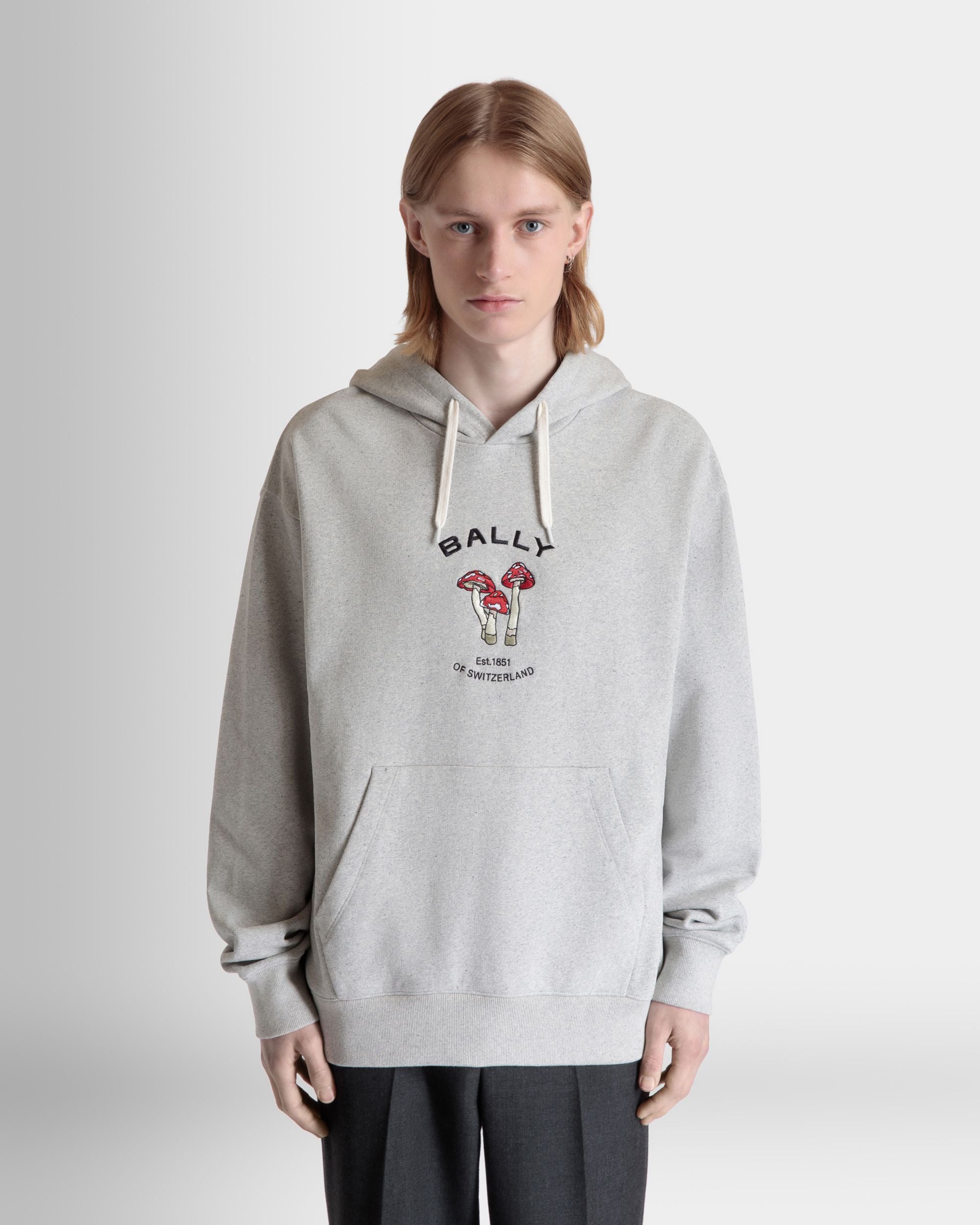 Kapuzenpullover Mit Enchanting Mushrooms Aus Baumwolle In Grau Meliert - Herren - Bally - 08