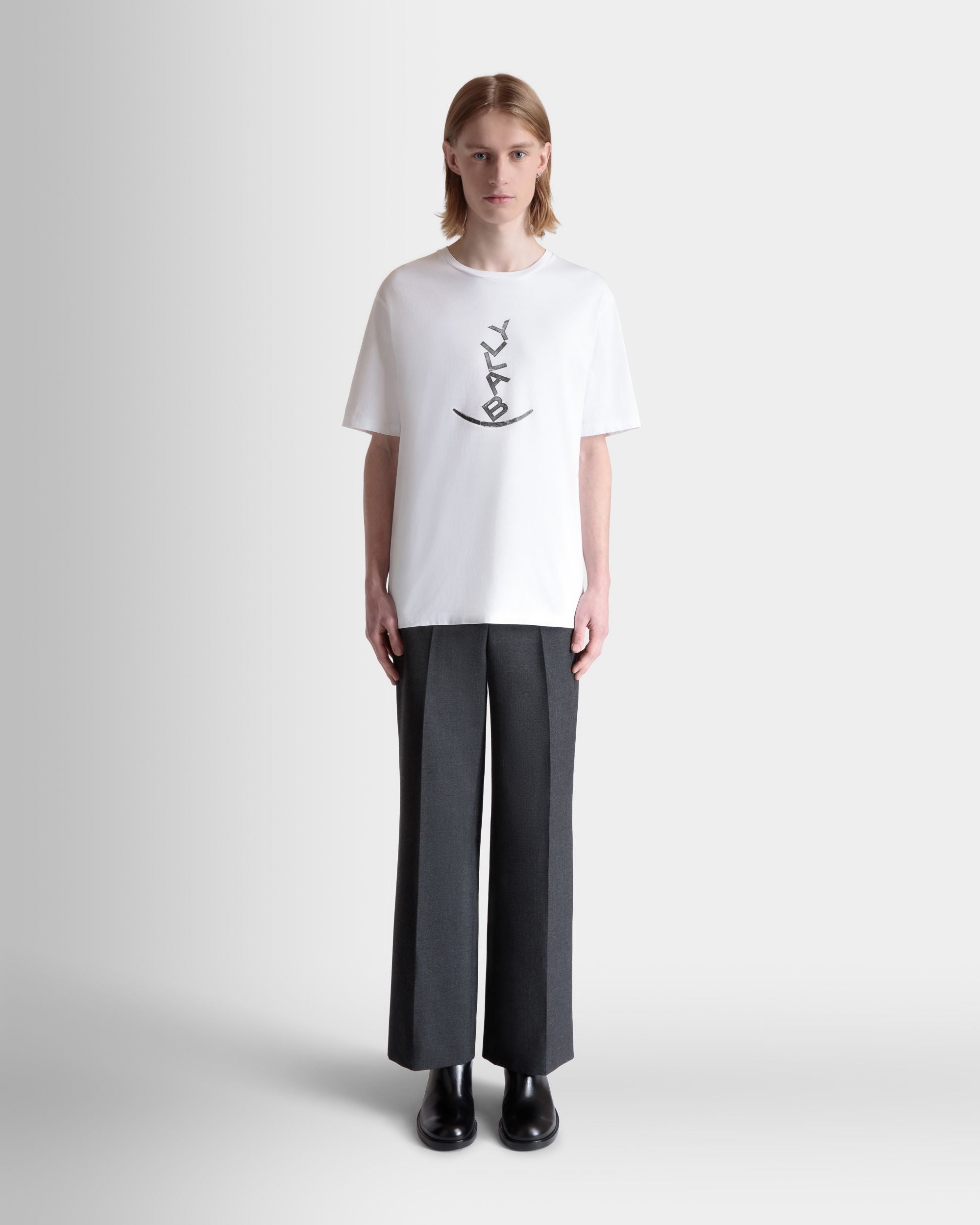 T-Shirt Mit Beni Bischof Rocking-Bally-Grafik Aus Weißer Baumwolle - Herren - Bally - 02