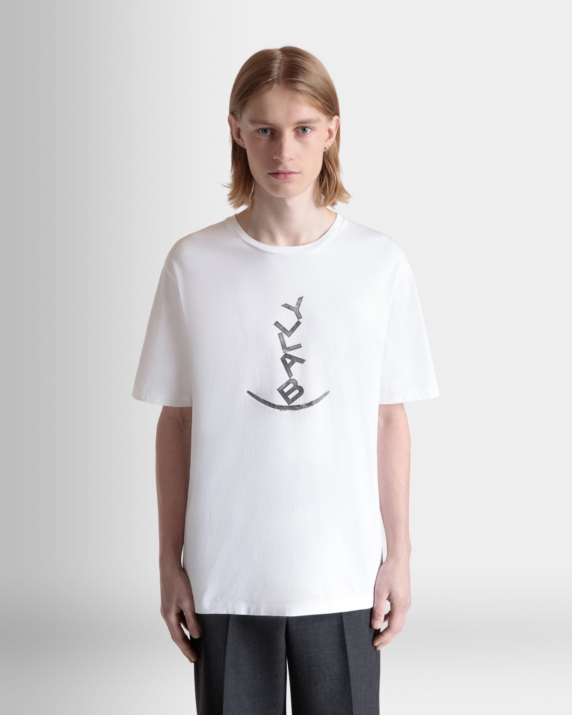 T-Shirt Mit Beni Bischof Rocking-Bally-Grafik Aus Weißer Baumwolle - Herren - Bally - 08