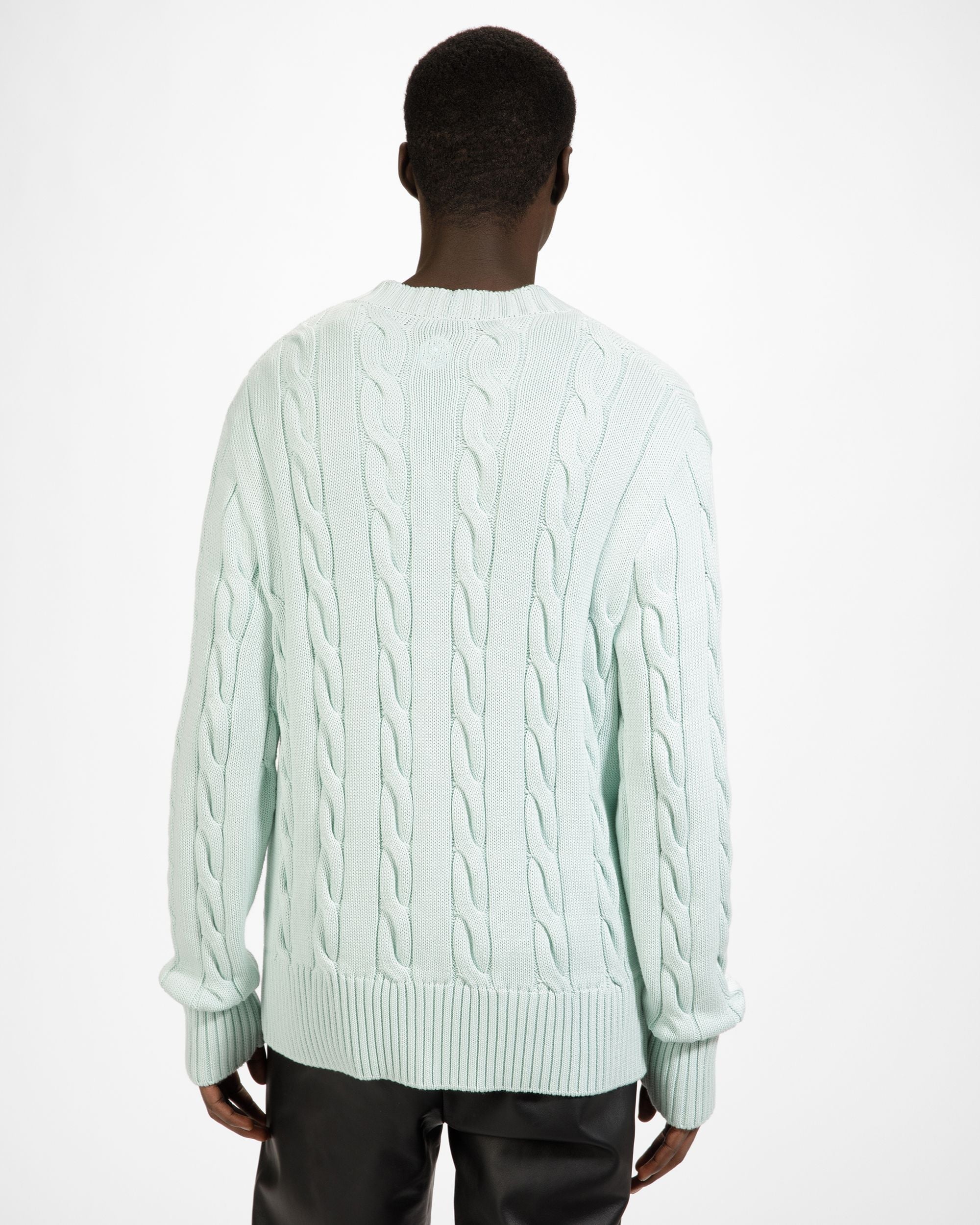 Baumwoll-Cardigan Mit V-Ausschnitt Und Zopfmuster In Blau - Herren - Bally - 04