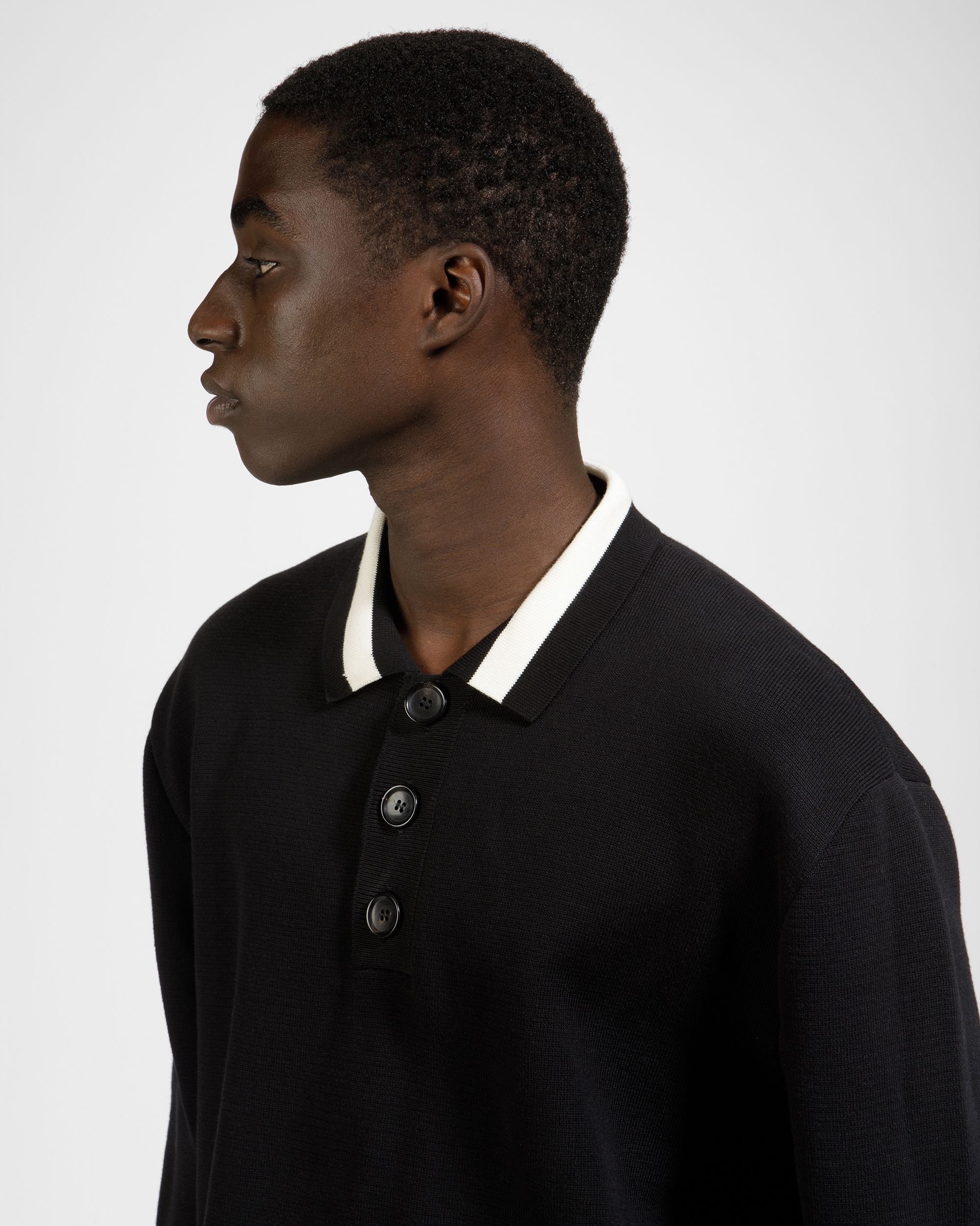 Gestricktes Poloshirt Aus Baumwolle In Schwarz - Herren - Bally - 03