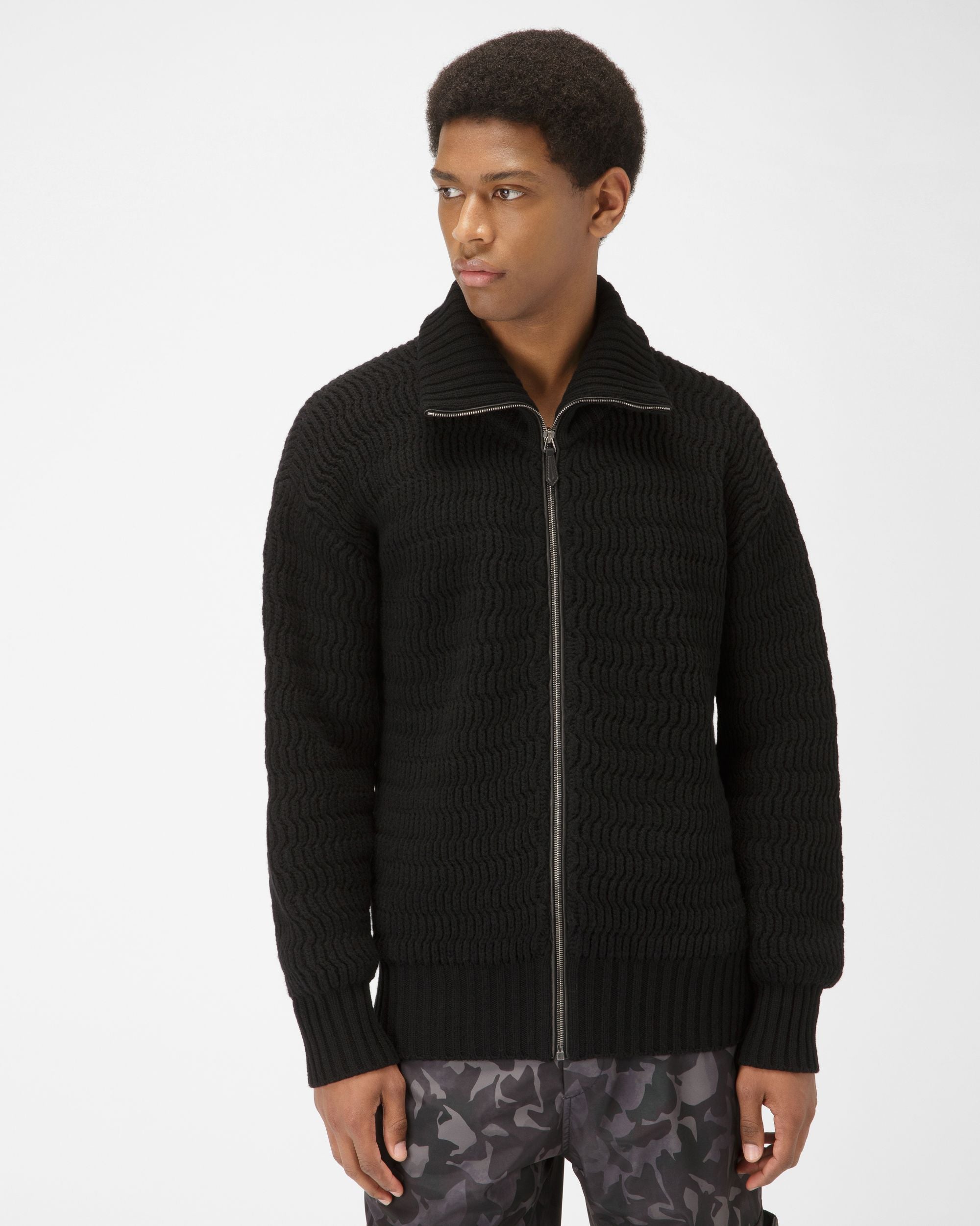 Rollkragenpullover Aus Schwarzem Woll-Kaschmir-Mischgewebe - Herren - Bally - 01