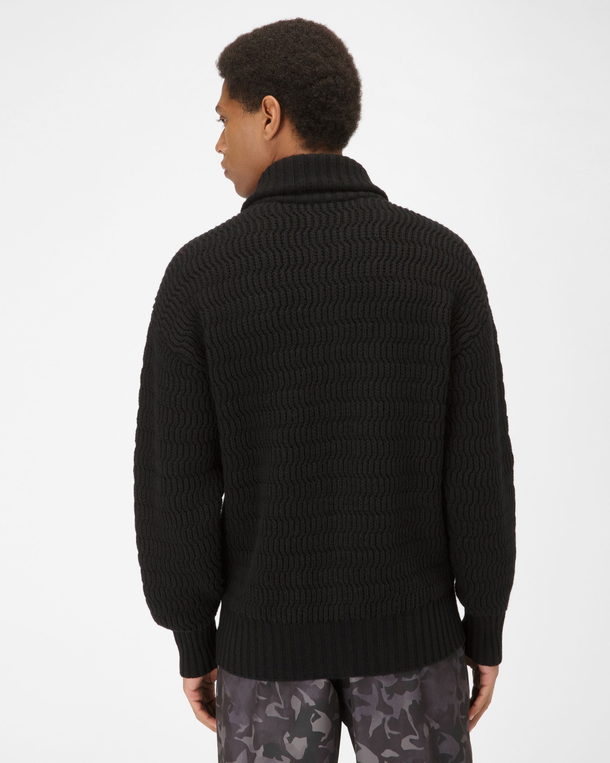 Rollkragenpullover Aus Schwarzem Woll-Kaschmir-Mischgewebe - Herren - Bally - 03