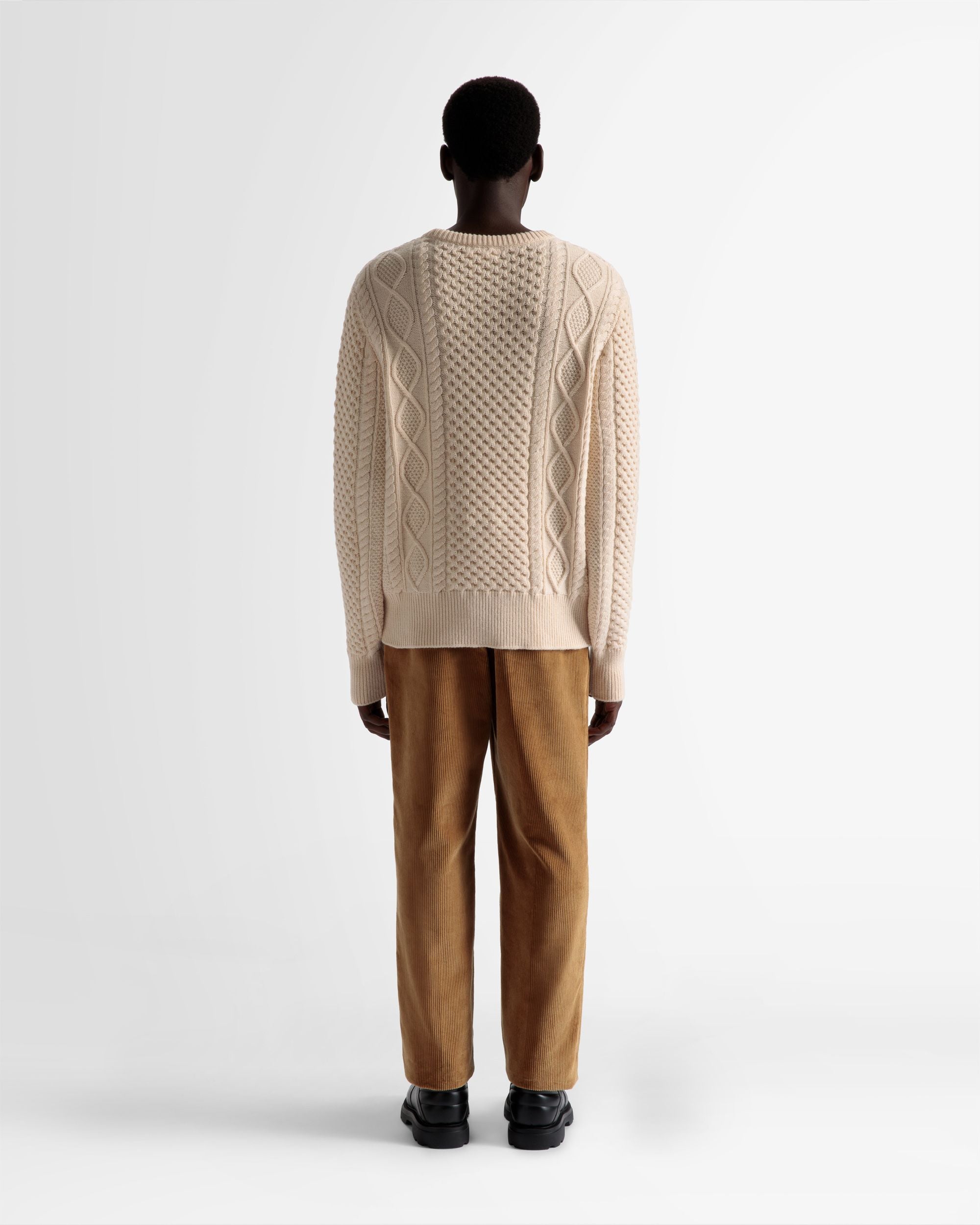 Strickjacke mit Schalkragen Aus Wolle in Elfenbein - Herren - Bally - 05