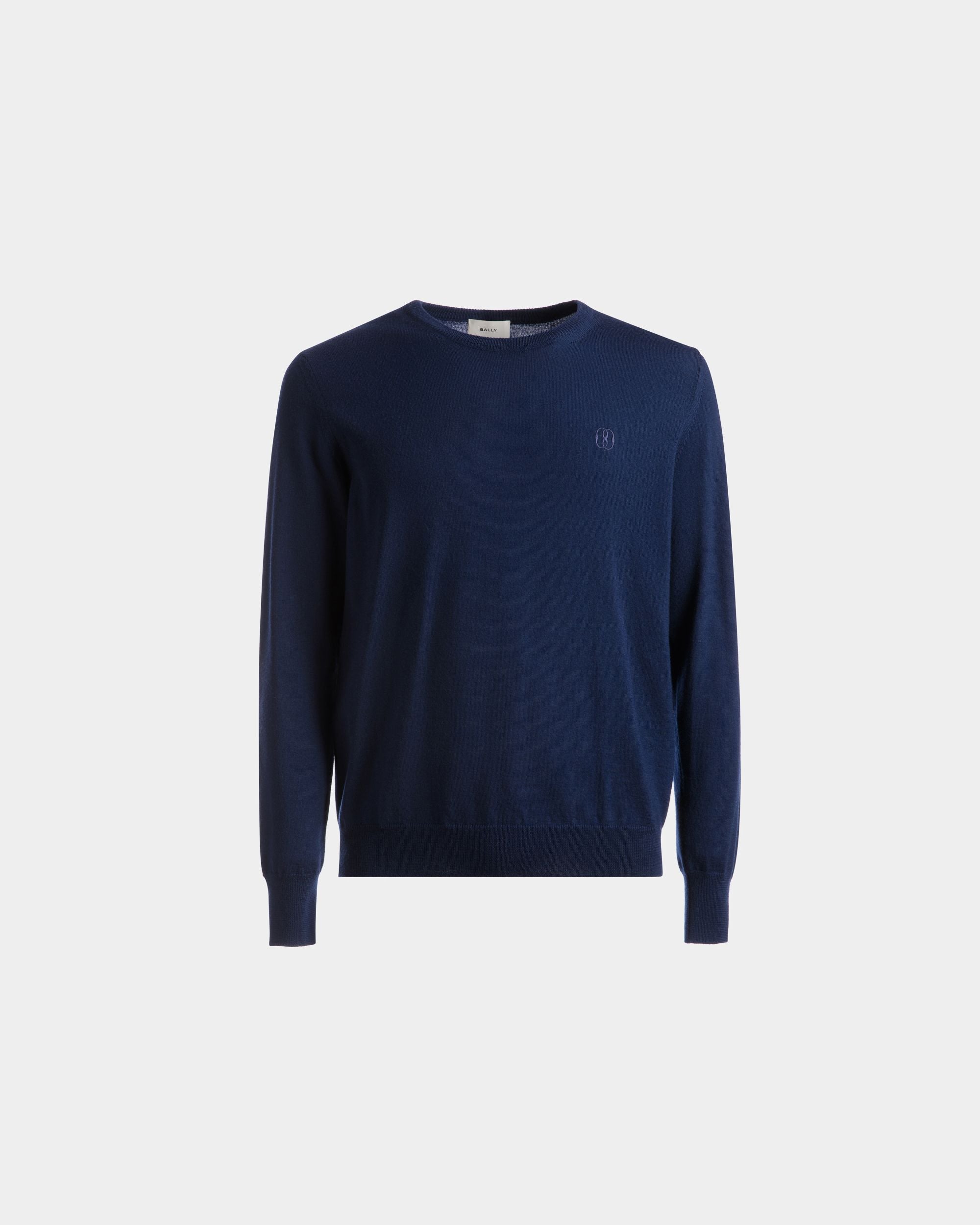 Rundhalspullover Aus marineblauer Wolle - Herren - Bally - 01