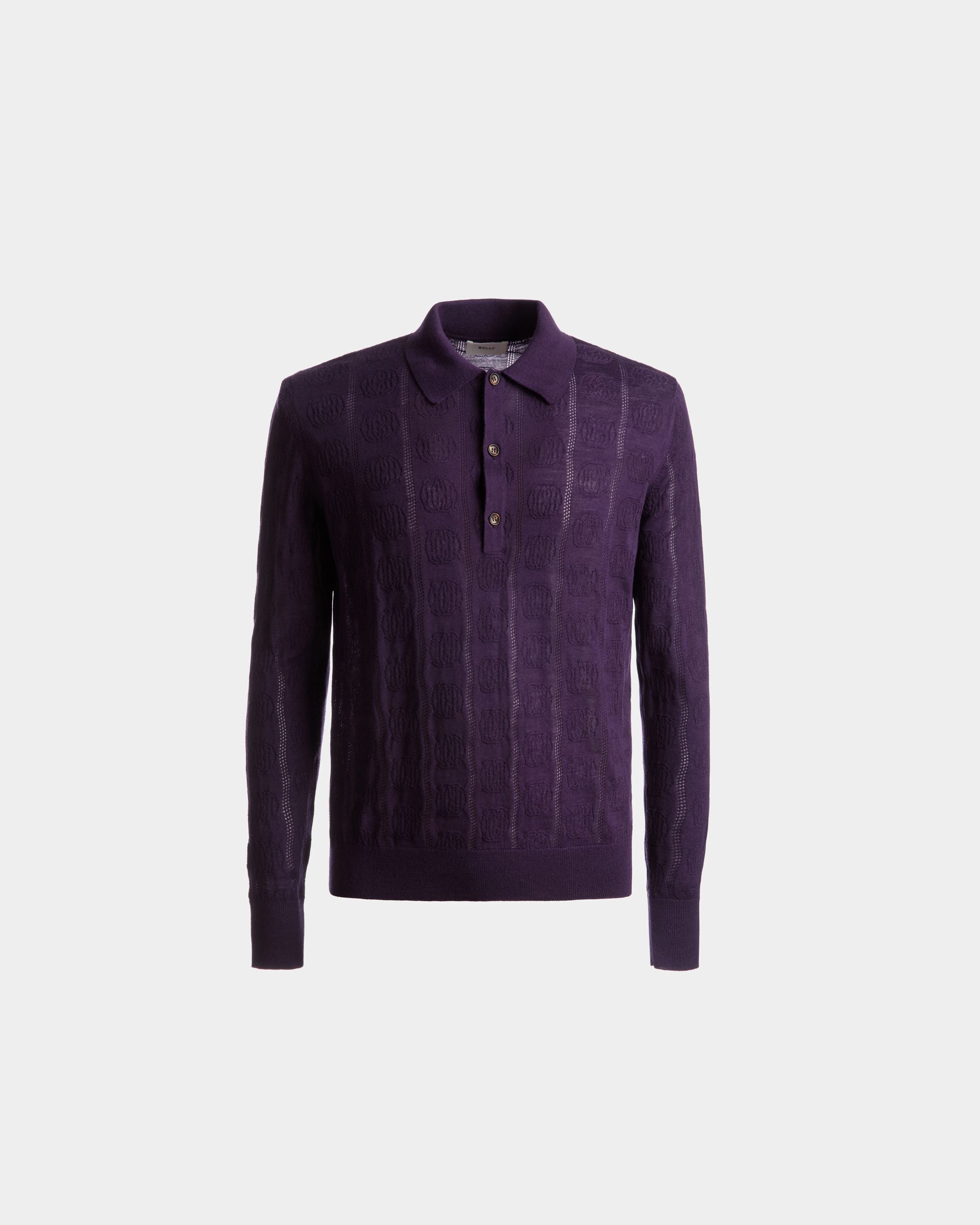 Langarm-Poloshirt Aus Wolle in Orchidee - Herren - Bally - 01
