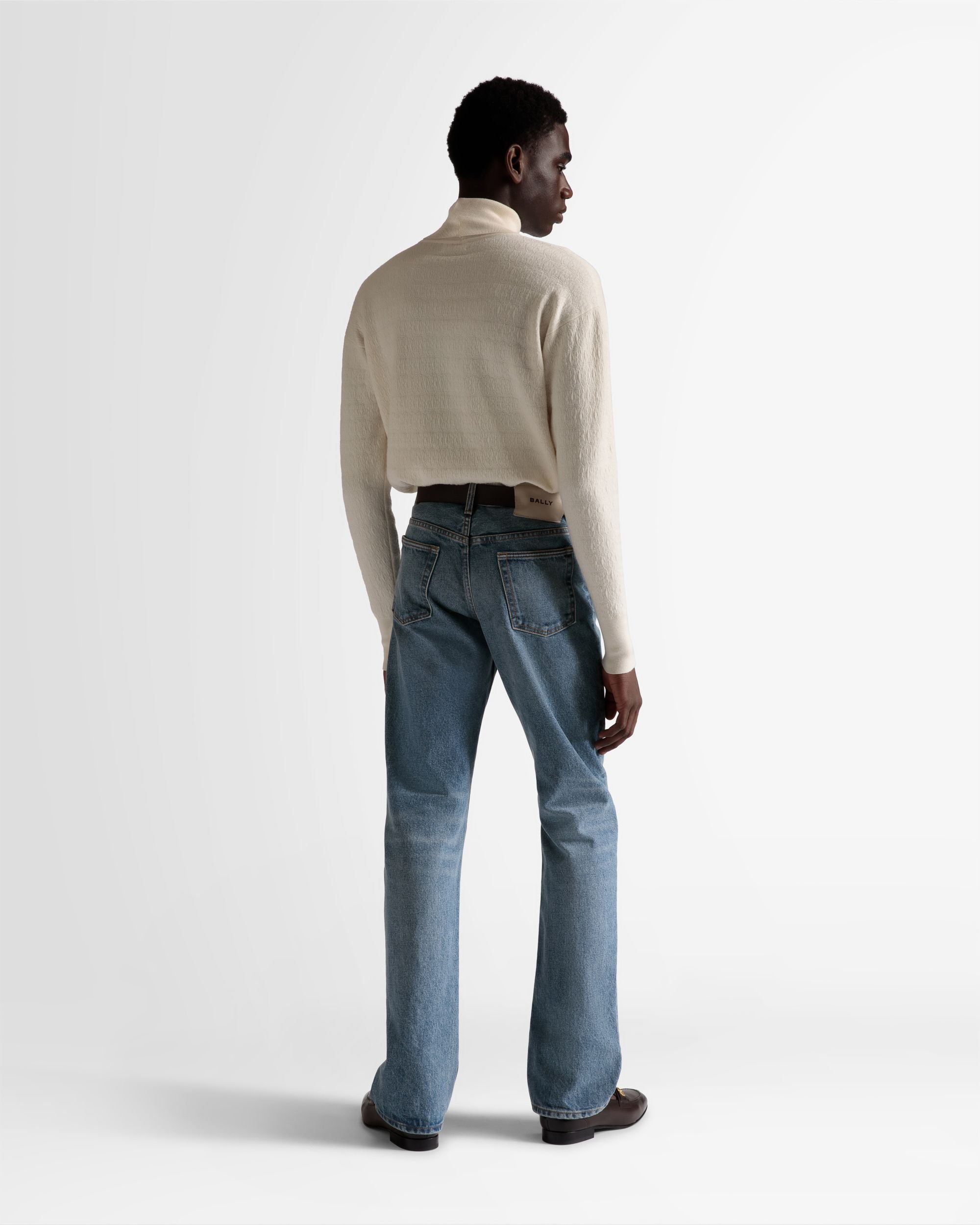 Rollkragenpullover Aus Wolle In Elfenbein - Herren - Bally - 04