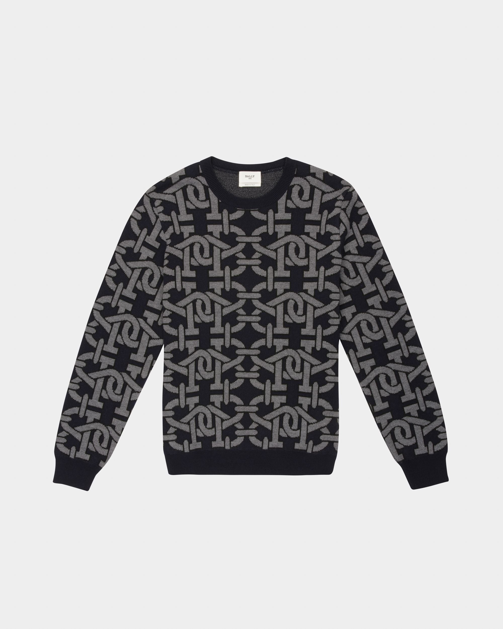 Pullover Mit RundhalsAusschnitt Aus Marineblauer Wolle - Herren - Bally - 04