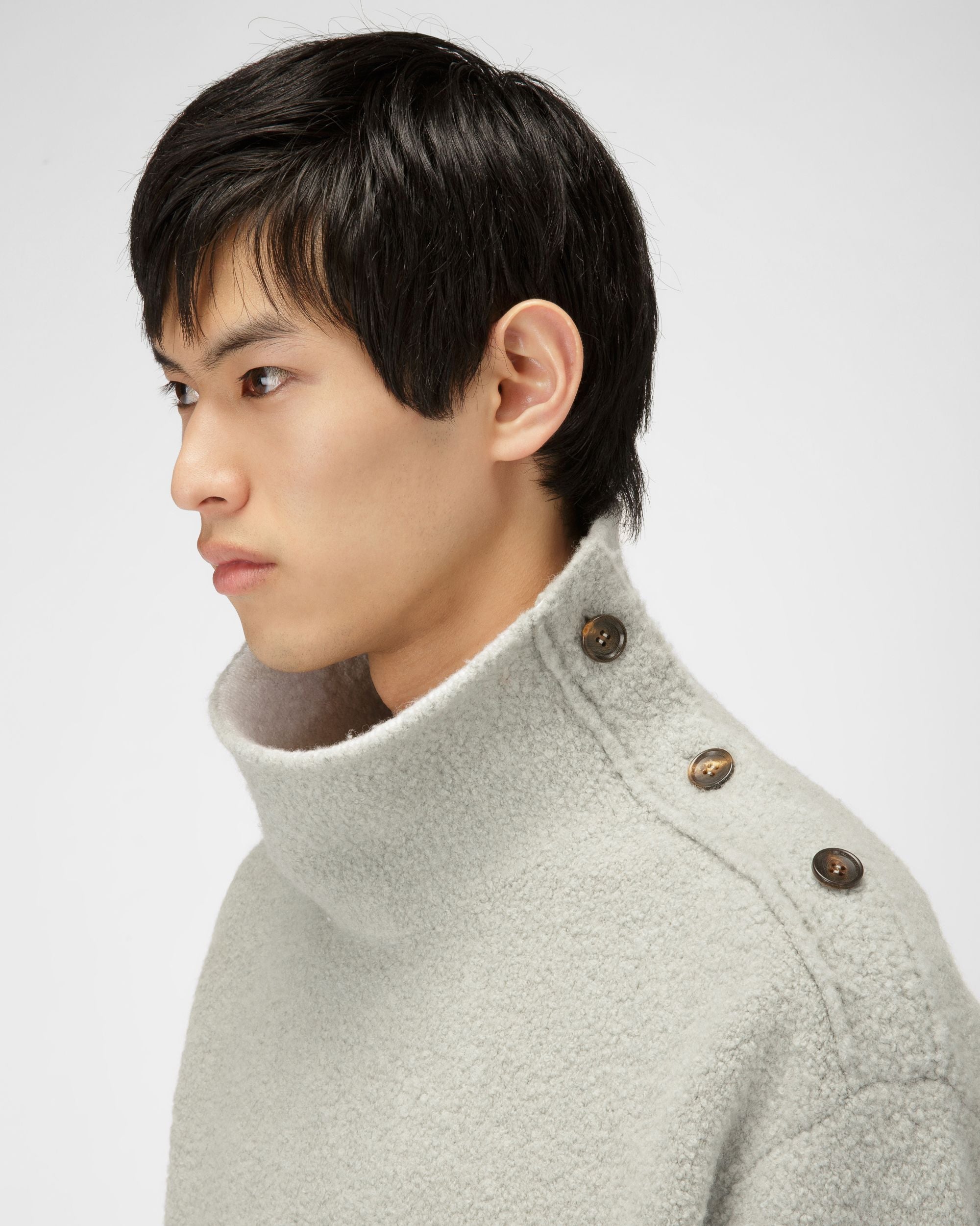 Rollkragenpullover Aus Hellblauem Wollmischgewebe - Herren - Bally - 02