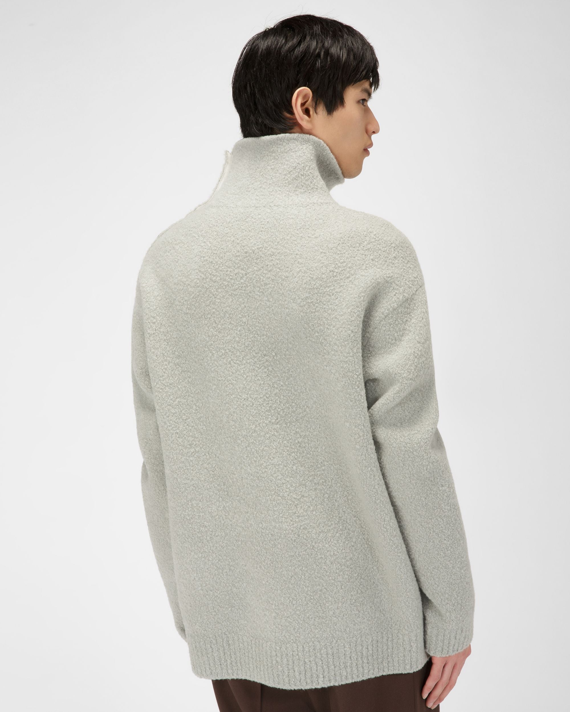 Rollkragenpullover Aus Hellblauem Wollmischgewebe - Herren - Bally - 03