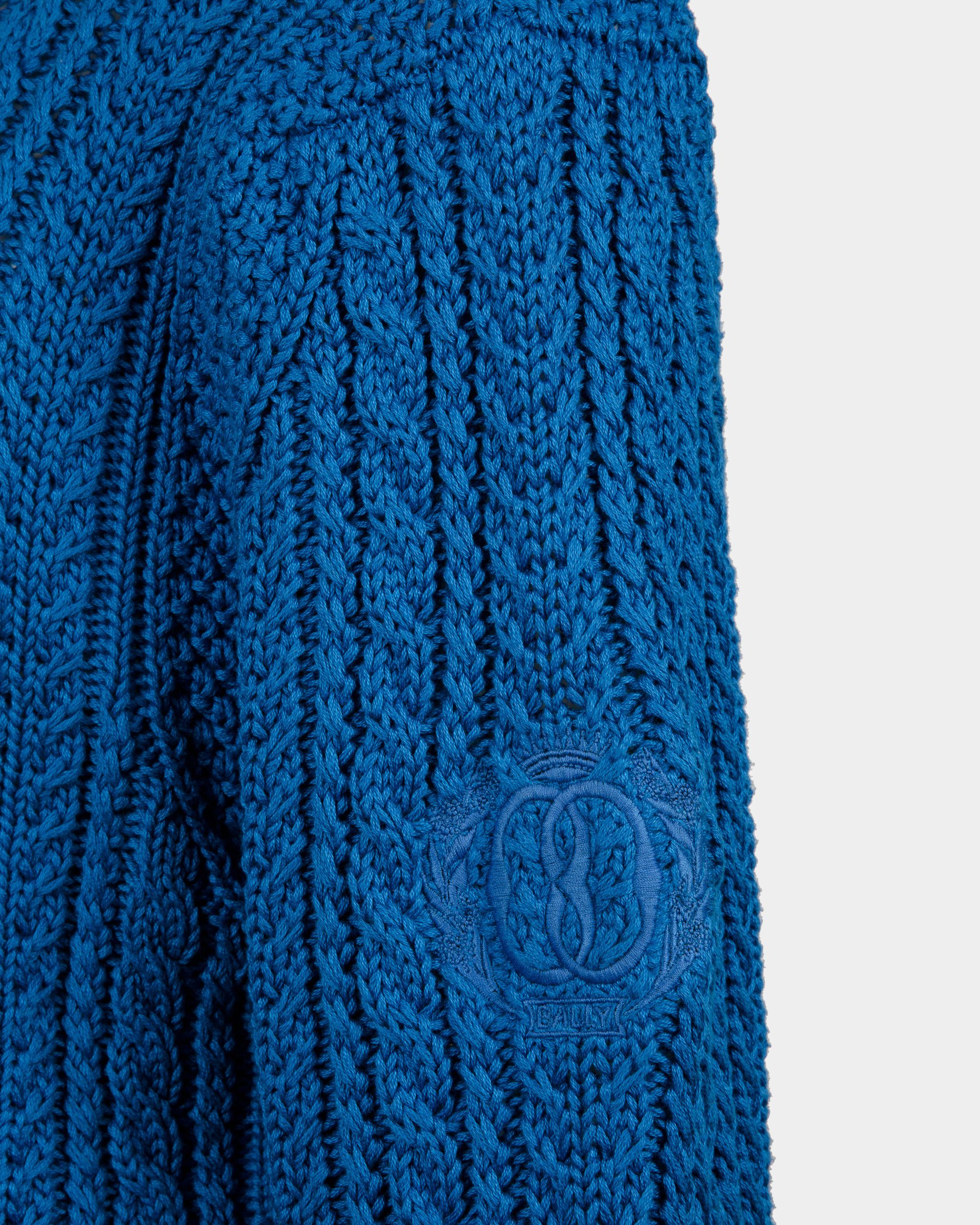 Pullover Mit Zopfmuster Aus Blauer Baumwolle - Herren - Bally - 02