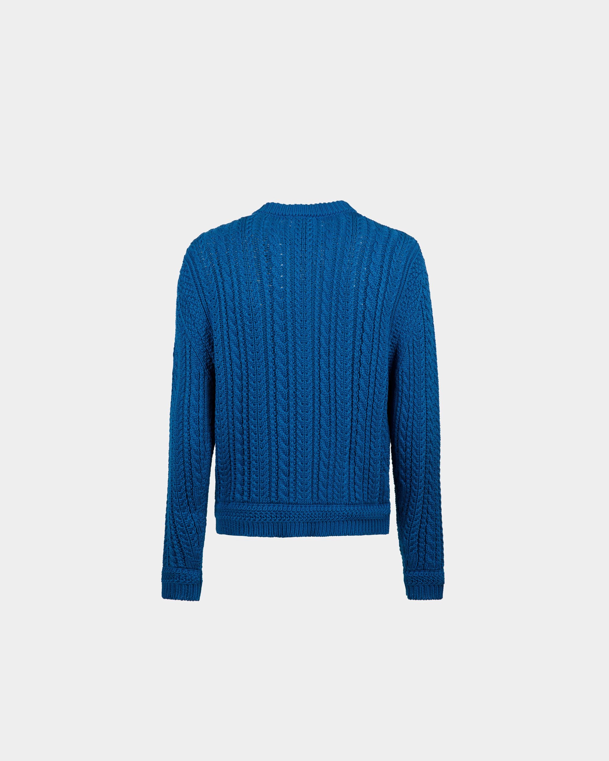 Pullover Mit Zopfmuster Aus Blauer Baumwolle - Herren - Bally - 03