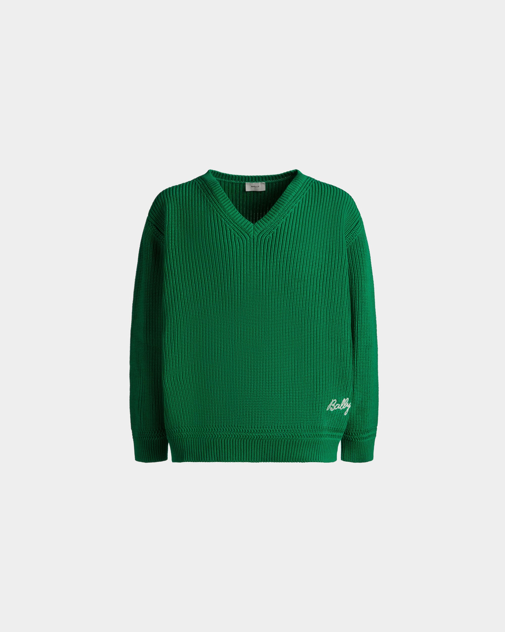 Pullover Mit V-Ausschnitt Aus Baumwolle - Herren - Bally - 01