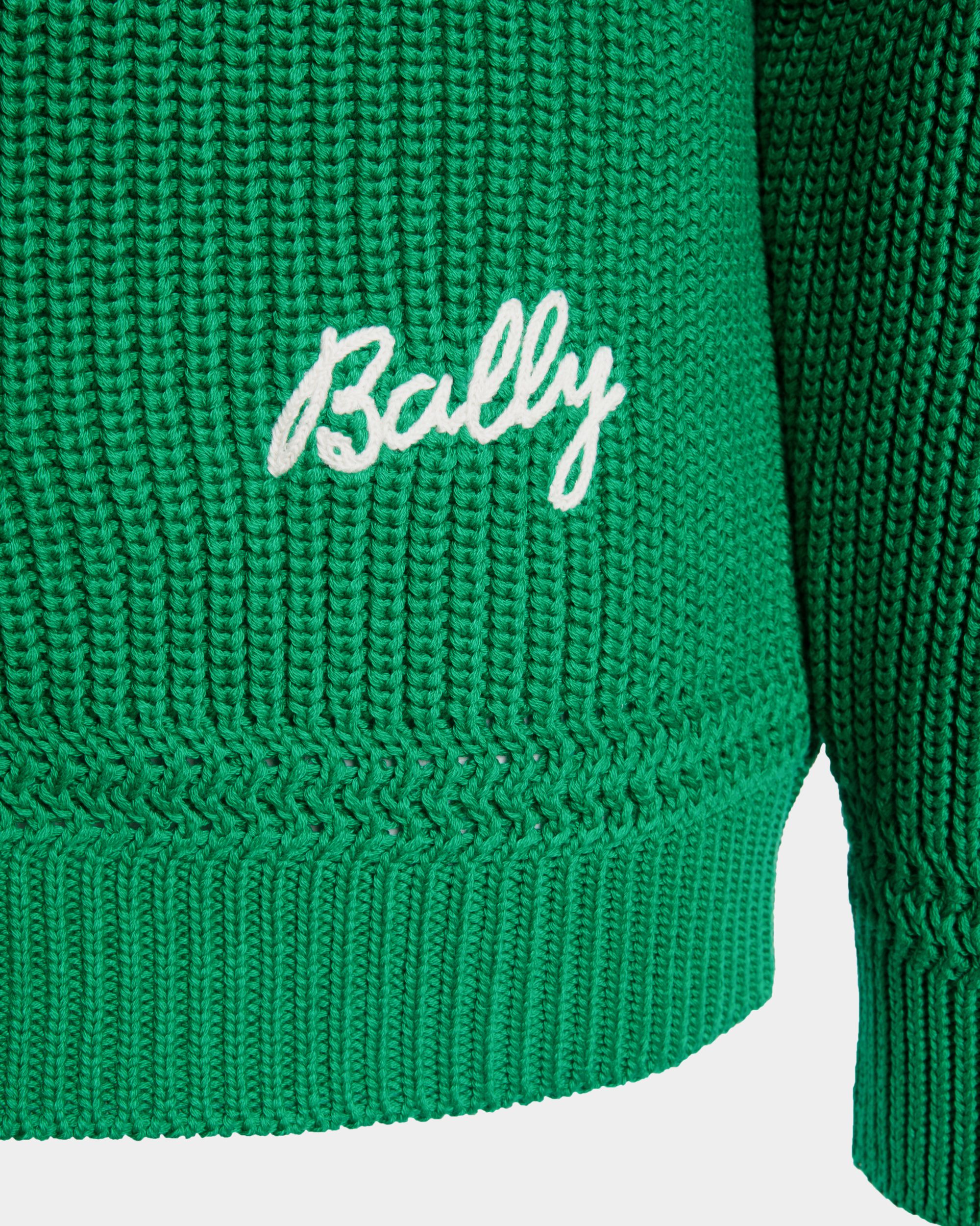 Rundhalspullover Aus Grüner Baumwolle - Herren - Bally - 02