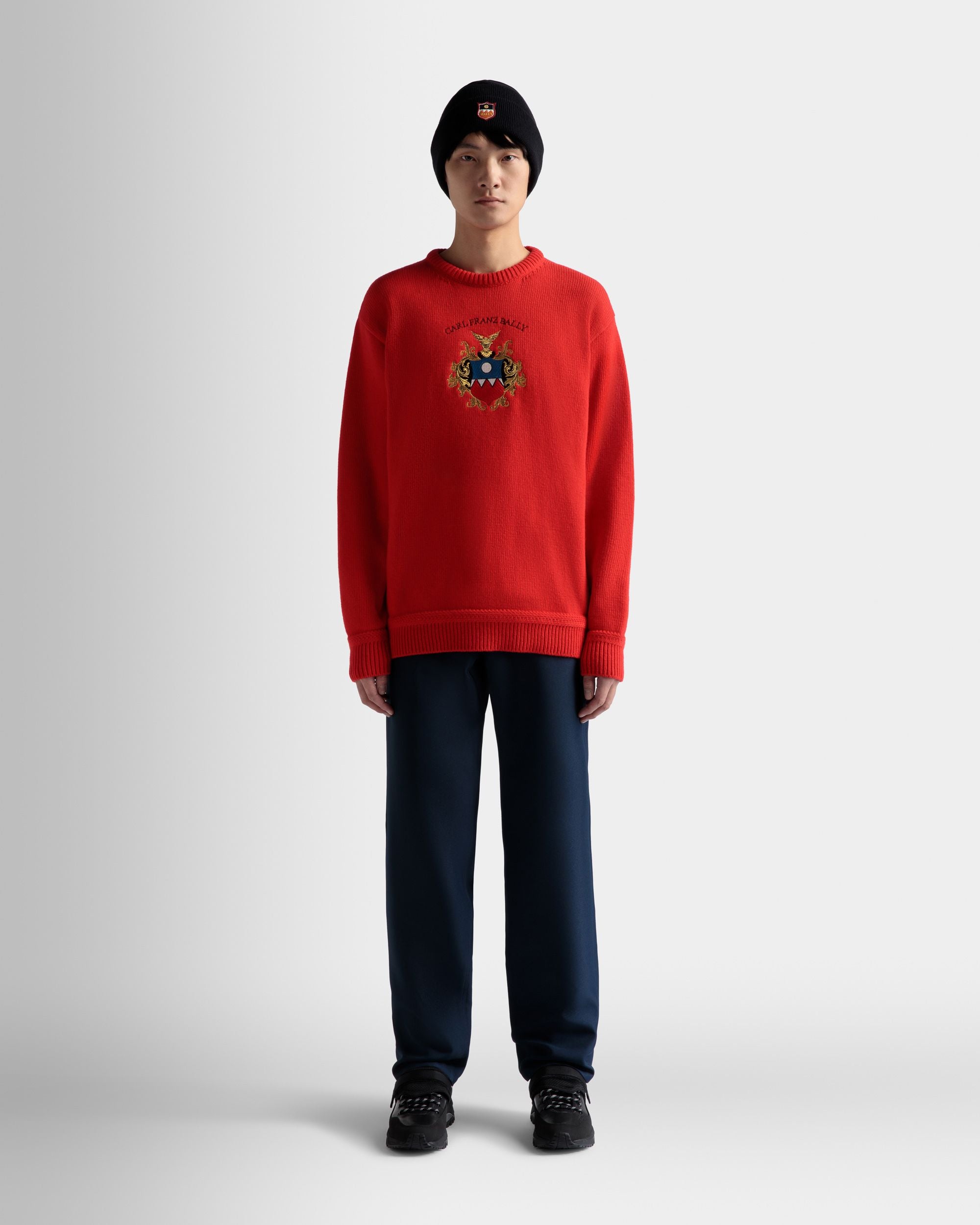 Pullover Aus Wolle In Rot - Herren - Bally - 02