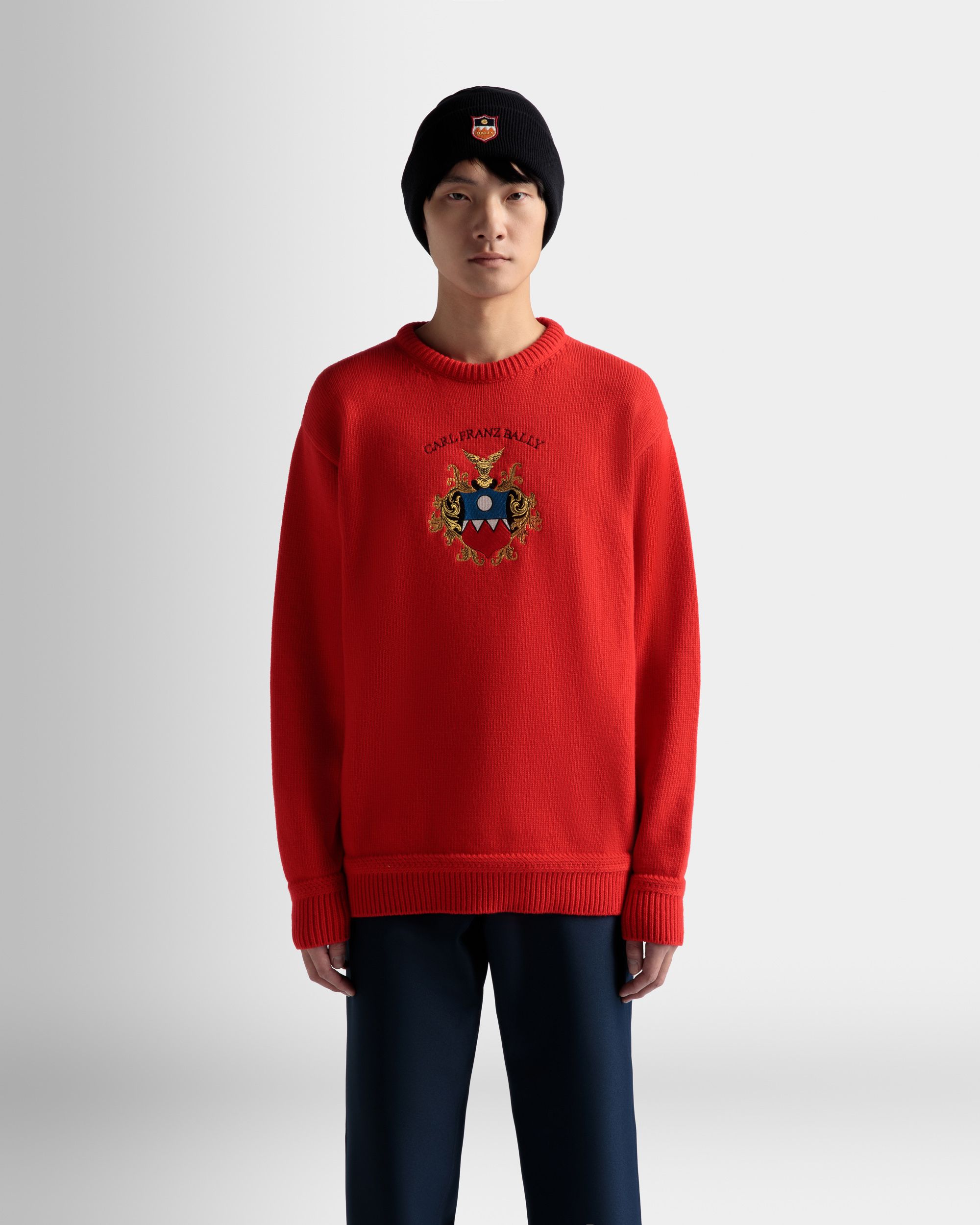Pullover Aus Wolle In Rot - Herren - Bally - 03