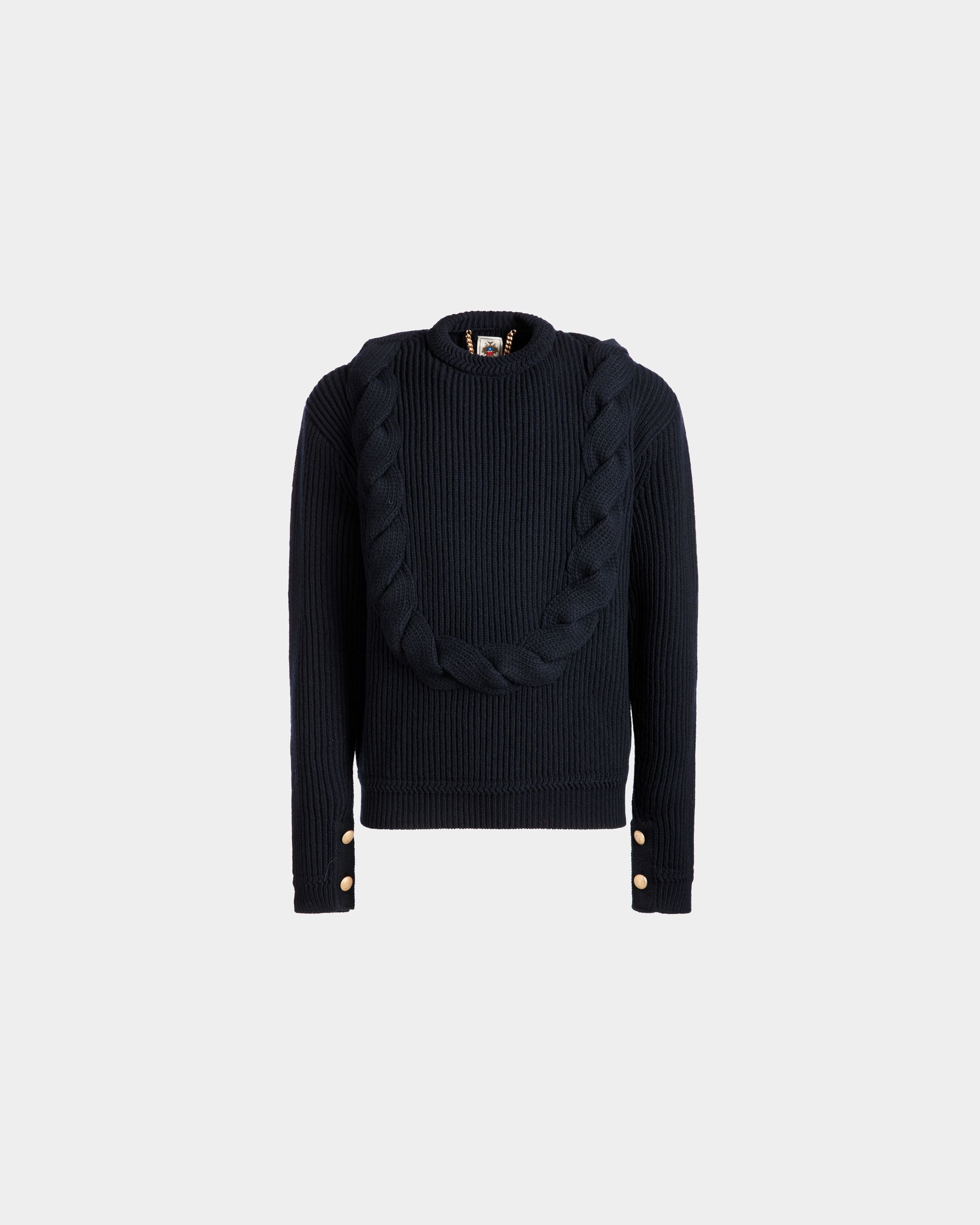 Rundhalspullover Aus Wolle In Navy Blue Aus Der Adrien Brody Travel-Kollektion - Herren - Bally - 01