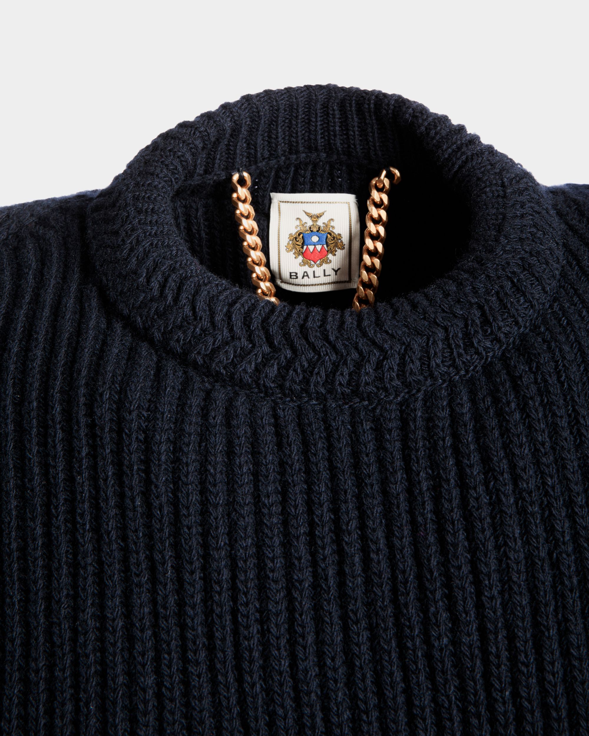 Rundhalspullover Aus Wolle In Navy Blue Aus Der Adrien Brody Travel-Kollektion - Herren - Bally - 05