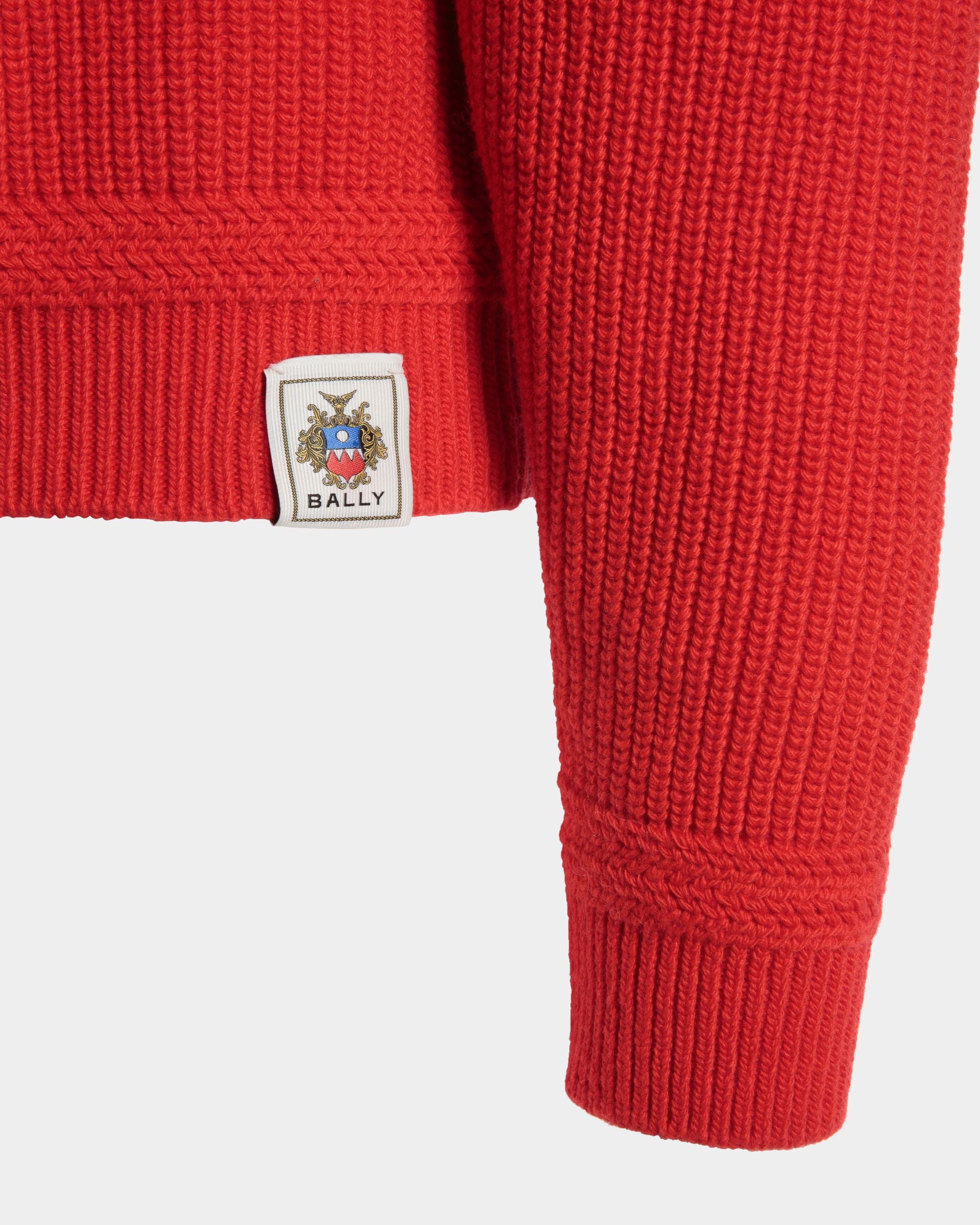 Rundhalspullover Aus Wolle In Candy Red Mit Bally Crest Logo - Herren - Bally - 05
