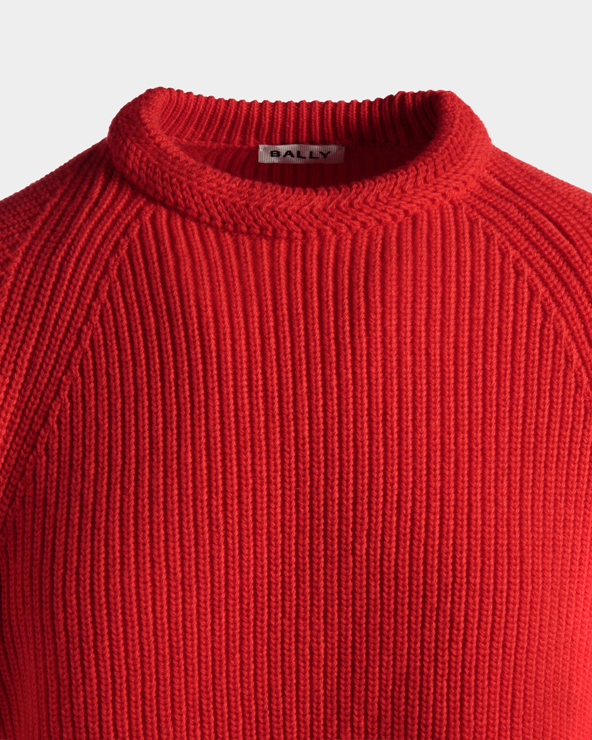 Rundhalspullover Aus Wolle In Candy Red Mit Bally Crest Logo - Herren - Bally - 06