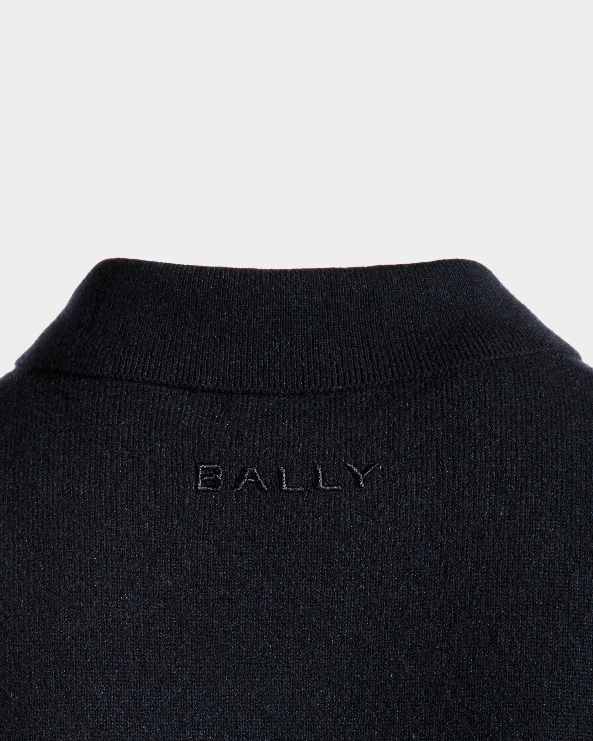 Langärmeliges Hemd Mit Logo Aus Kaschmir In Navy Blue - Herren - Bally - 03