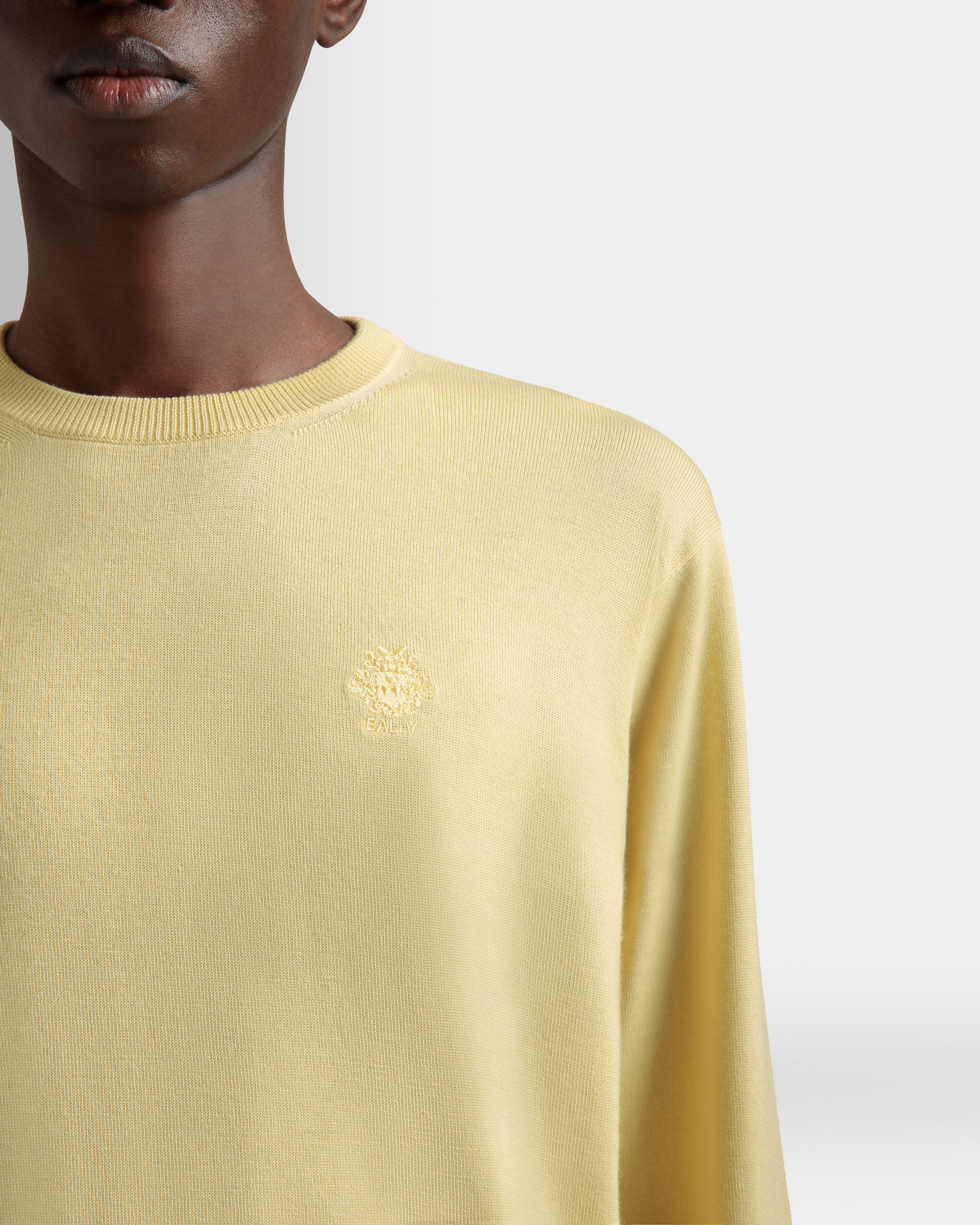 Pullover Mit Rundhalsausschnitt Aus Einer Woll-Kaschmir-Mischung In Dusty Yellow - Herren - Bally - 02
