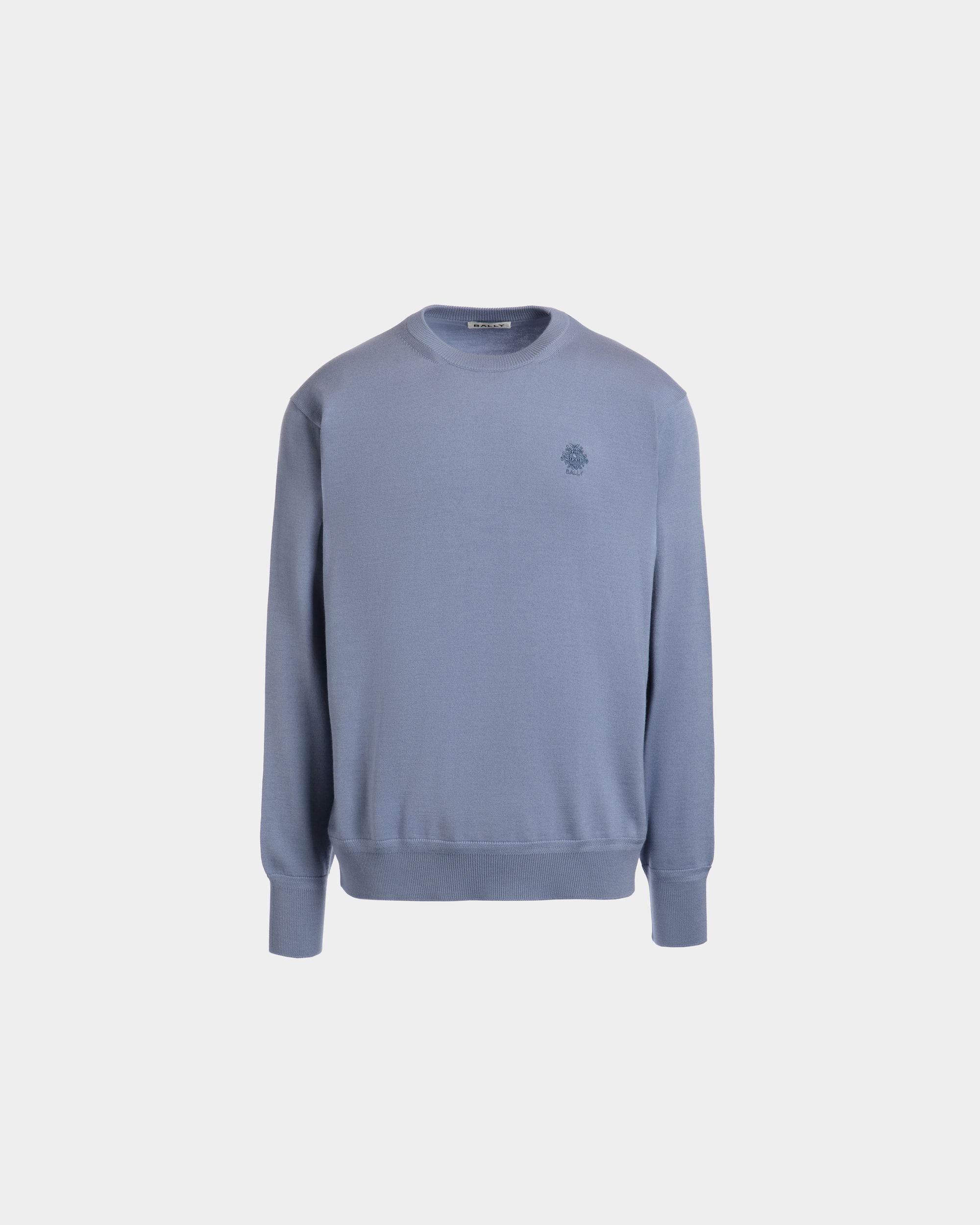 Pullover Mit Rundhalsausschnitt Aus Einer Woll-Kaschmir-Mischung In Light Blue - Herren - Bally - 01