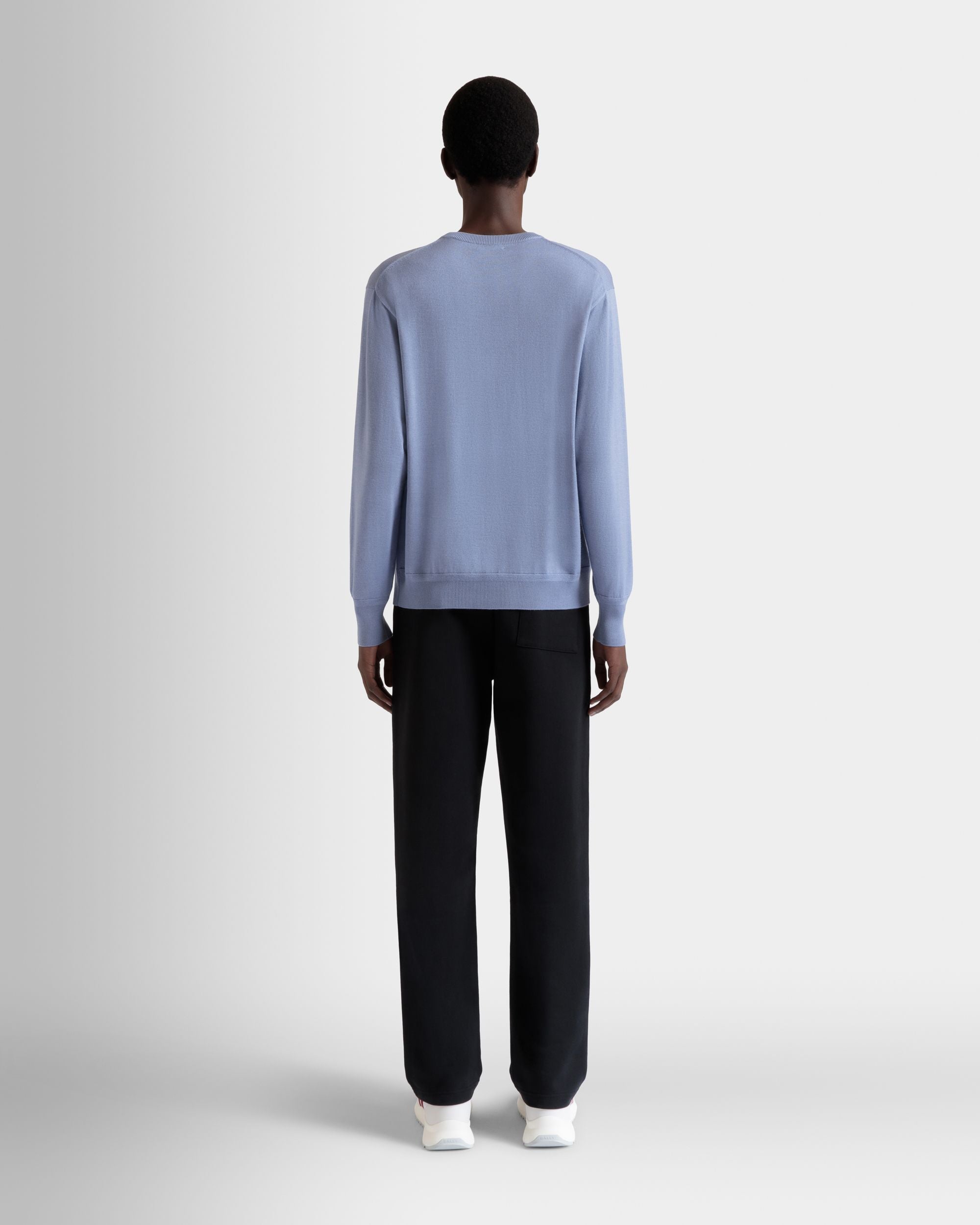 Pullover Mit Rundhalsausschnitt Aus Einer Woll-Kaschmir-Mischung In Light Blue - Herren - Bally - 03