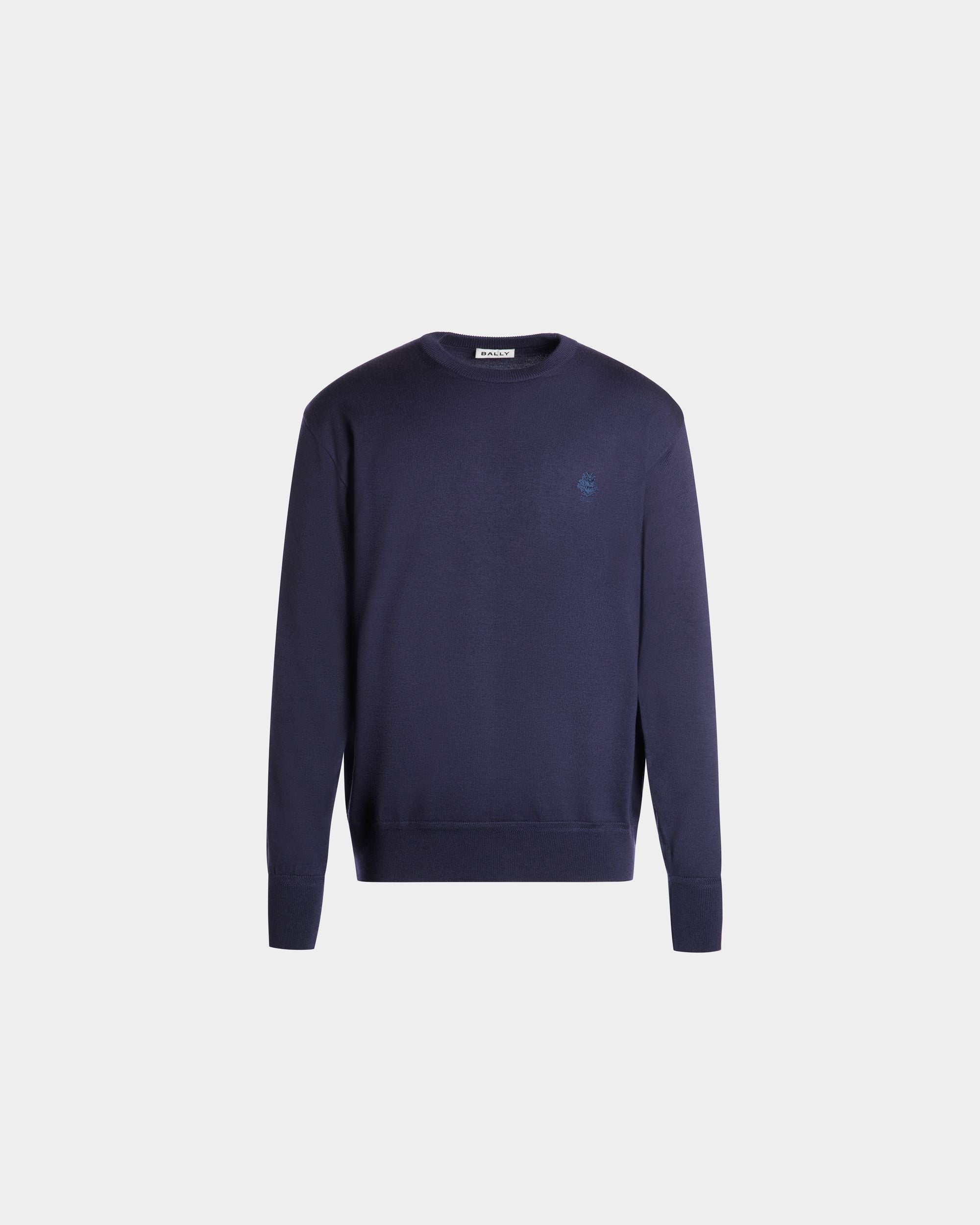 Pullover Mit Rundhalsausschnitt Aus Einer Woll-Kaschmir-Mischung In Navy Blue - Herren - Bally - 01