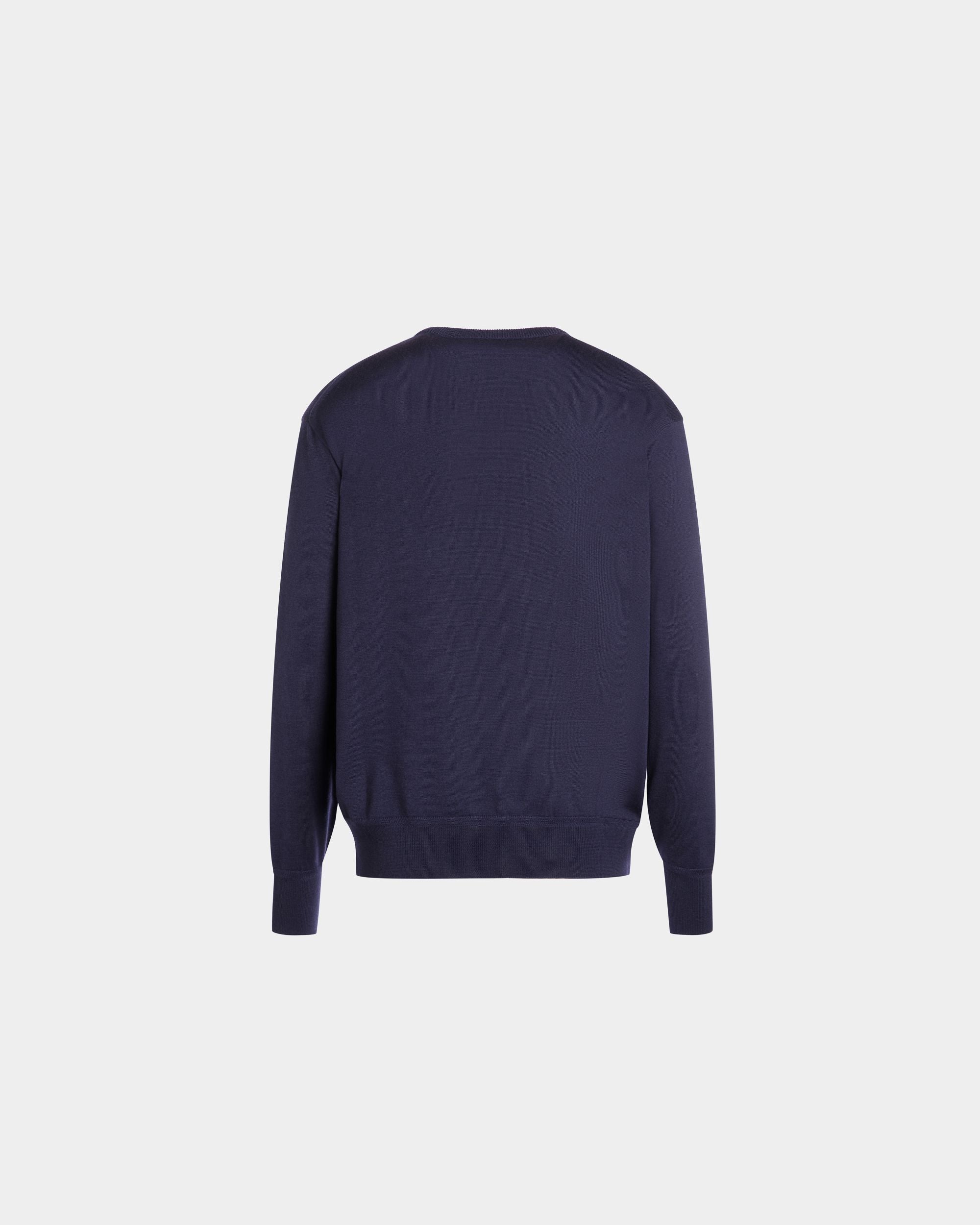 Pullover Mit Rundhalsausschnitt Aus Einer Woll-Kaschmir-Mischung In Navy Blue - Herren - Bally - 04