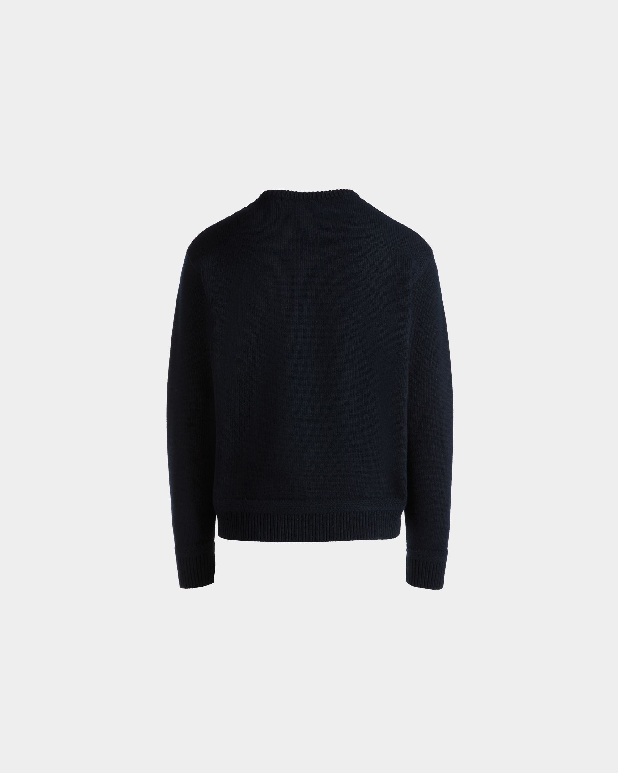 Rundhalspullover Aus Wolle In Navy Blue Mit Bally Crest Logo - Herren - Bally - 03