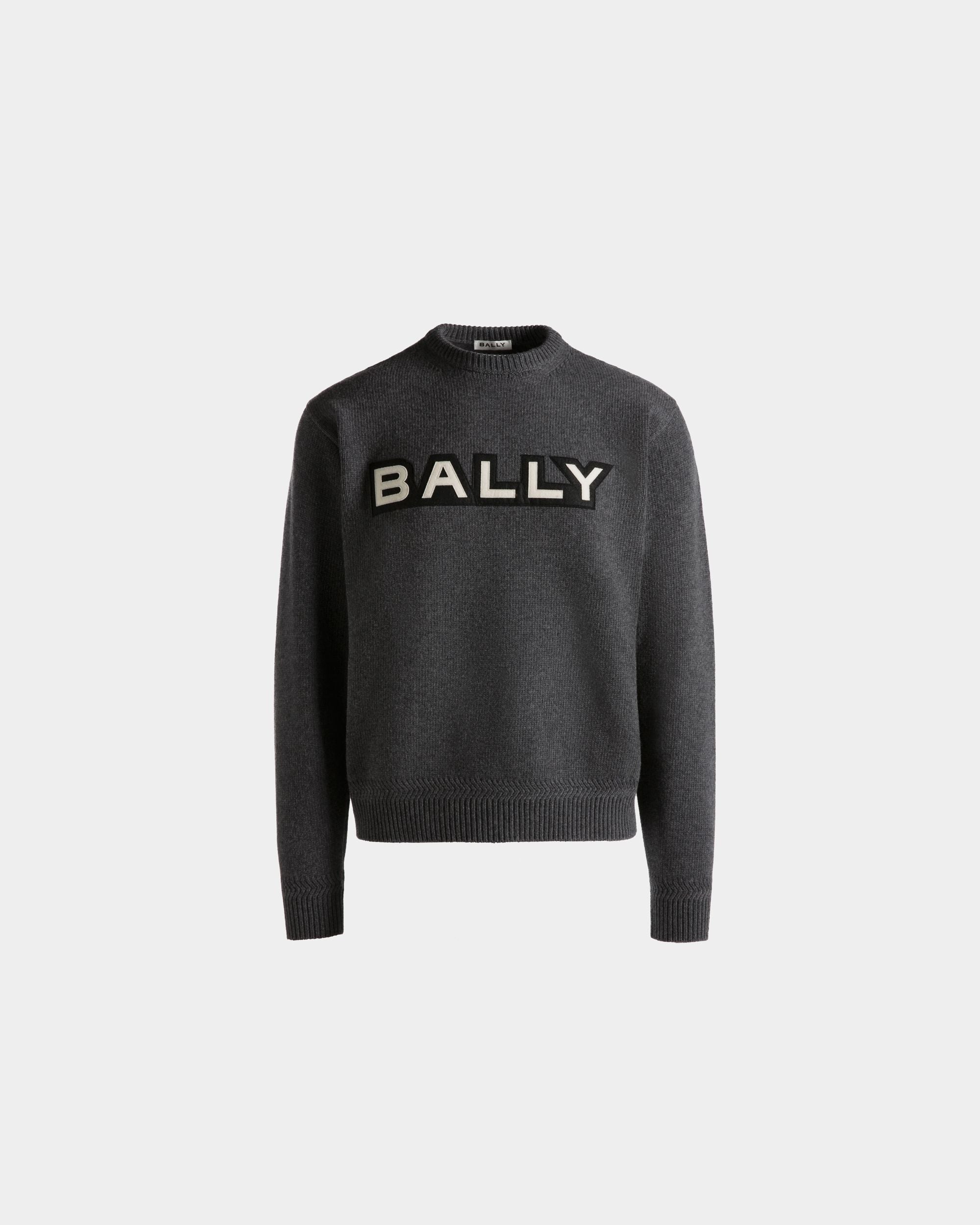 Rundhalspullover Aus Wolle In Dunkelgrau Mit Logo - Herren - Bally - 01