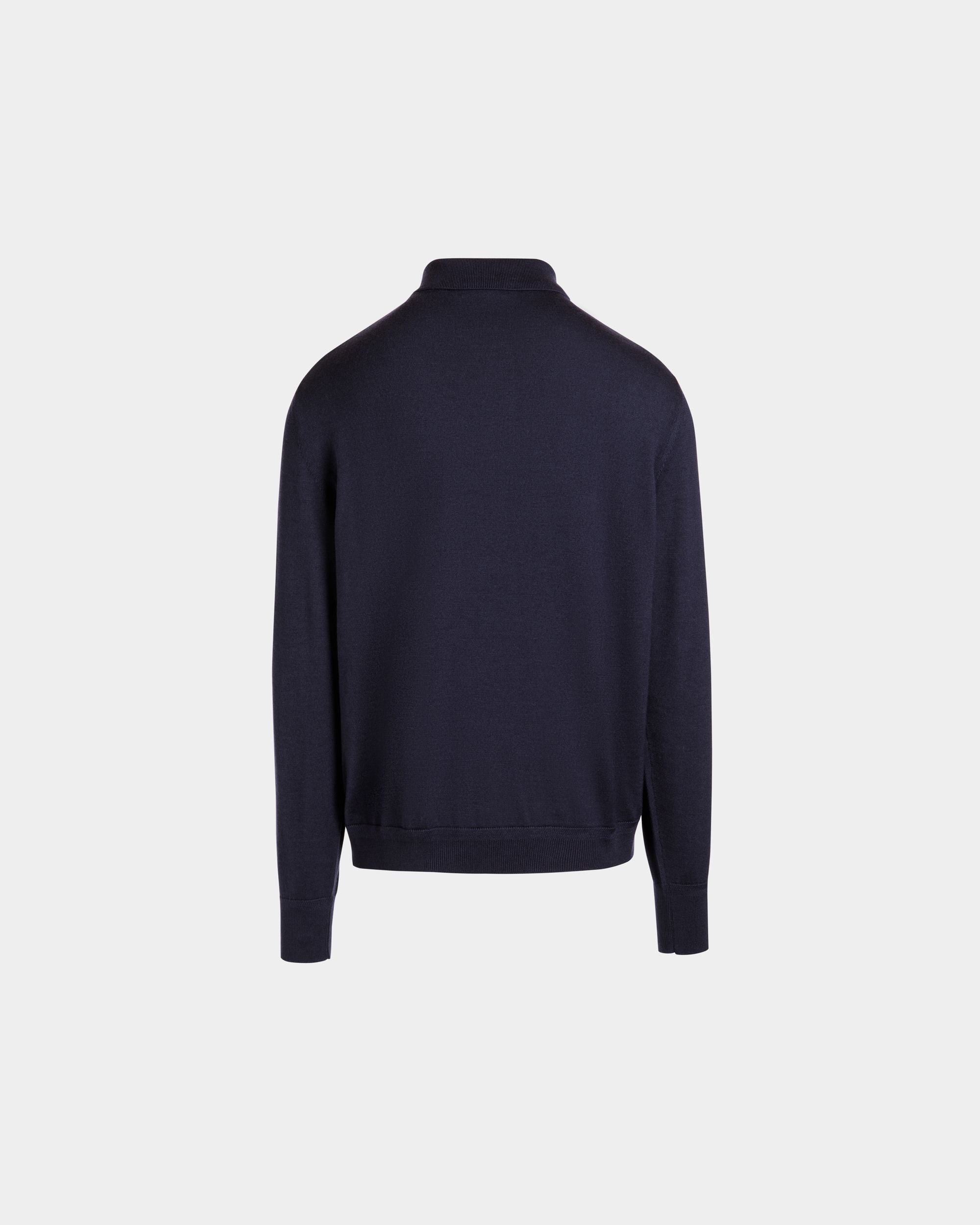Langärmeliges Poloshirt Aus Kaschmirgemisch In Navy Blue Mit Bally Crest-Logo - Herren - Bally - 07