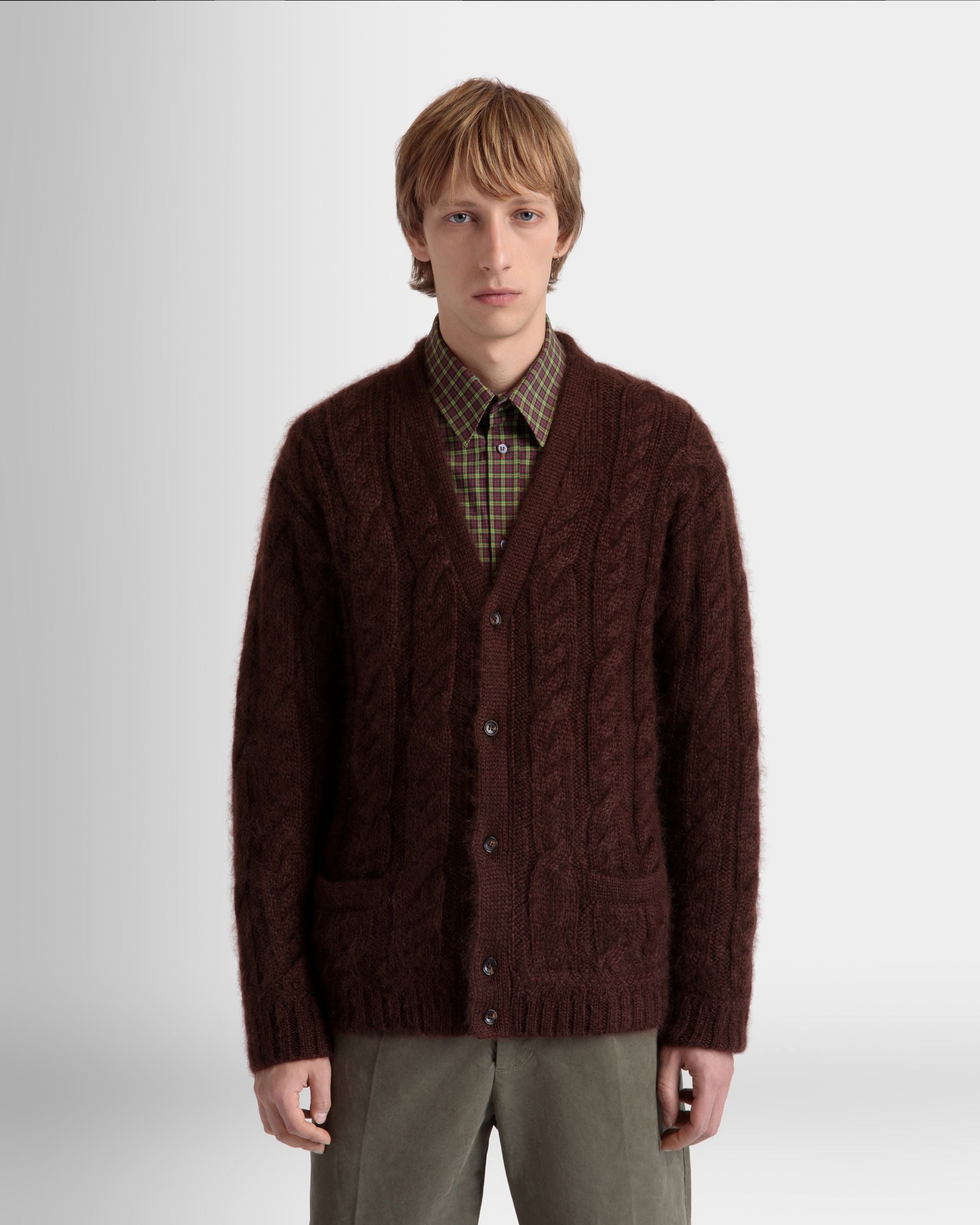 Cardigan Aus Braunem Mohair Und Seide - Herren - Bally - 03