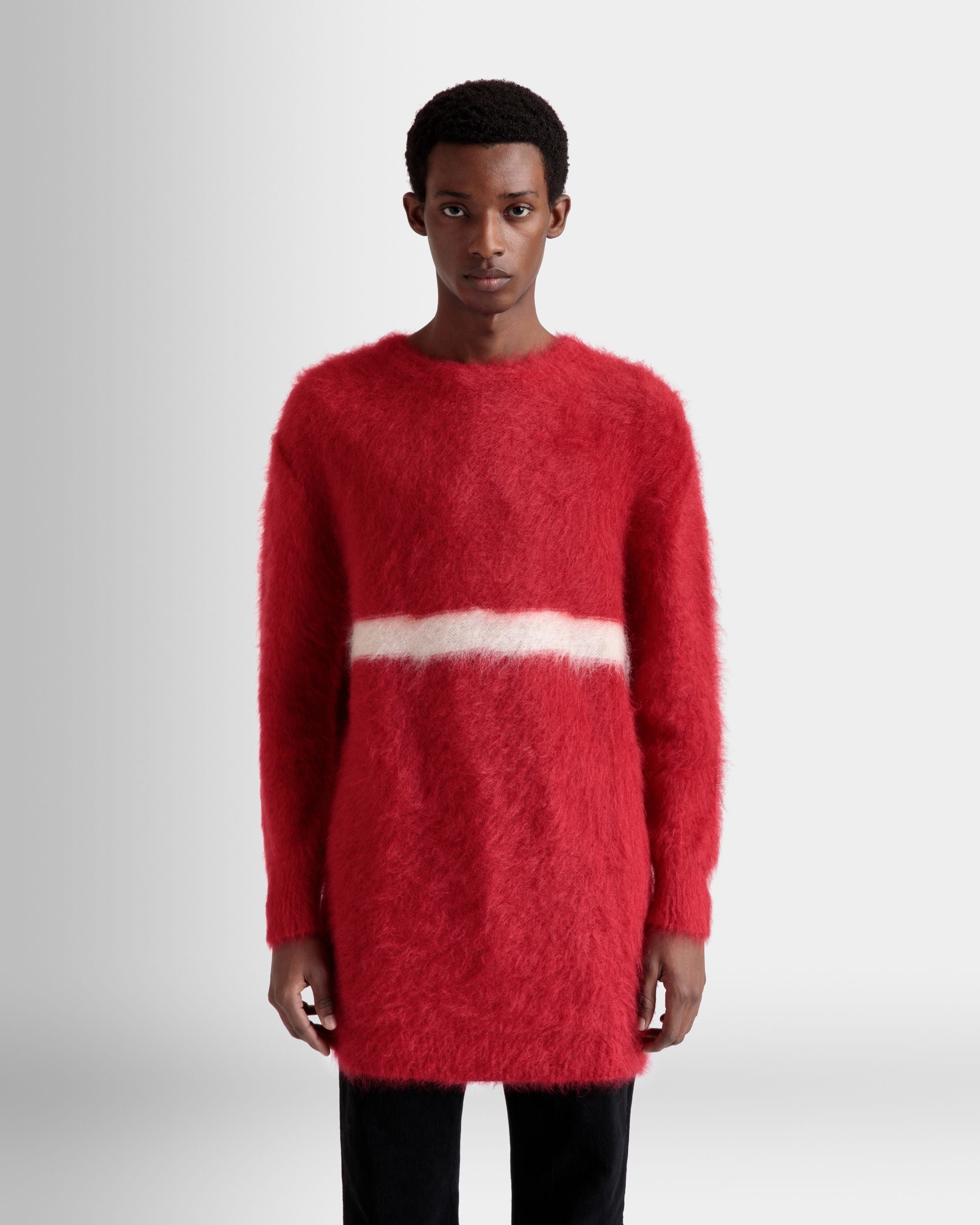 Rundhalspullover Aus Mohair Und Seide In Rot - Herren - Bally - 03