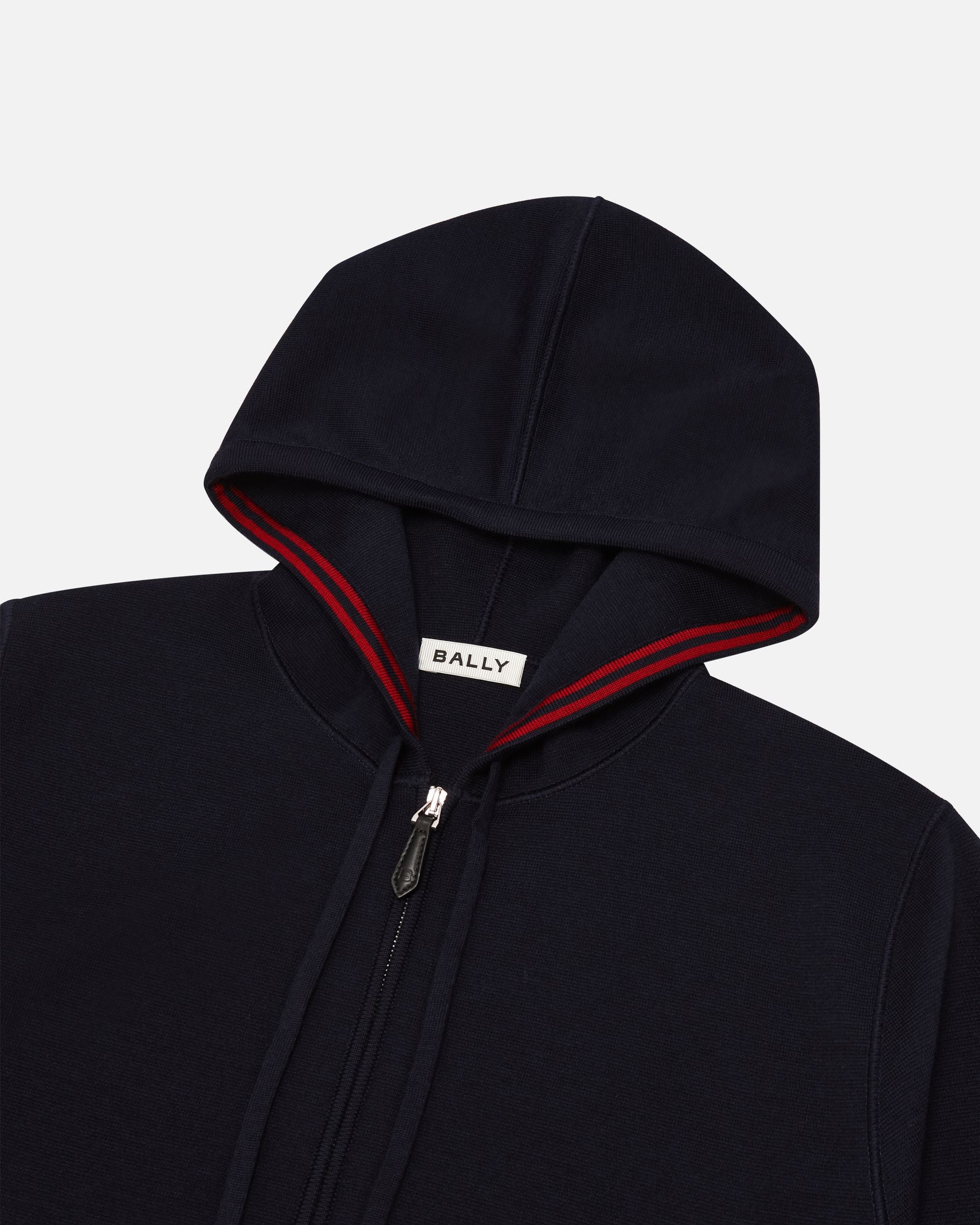 Kapuzenpullover Aus Wolle In Navy Blue - Herren - Bally - 03