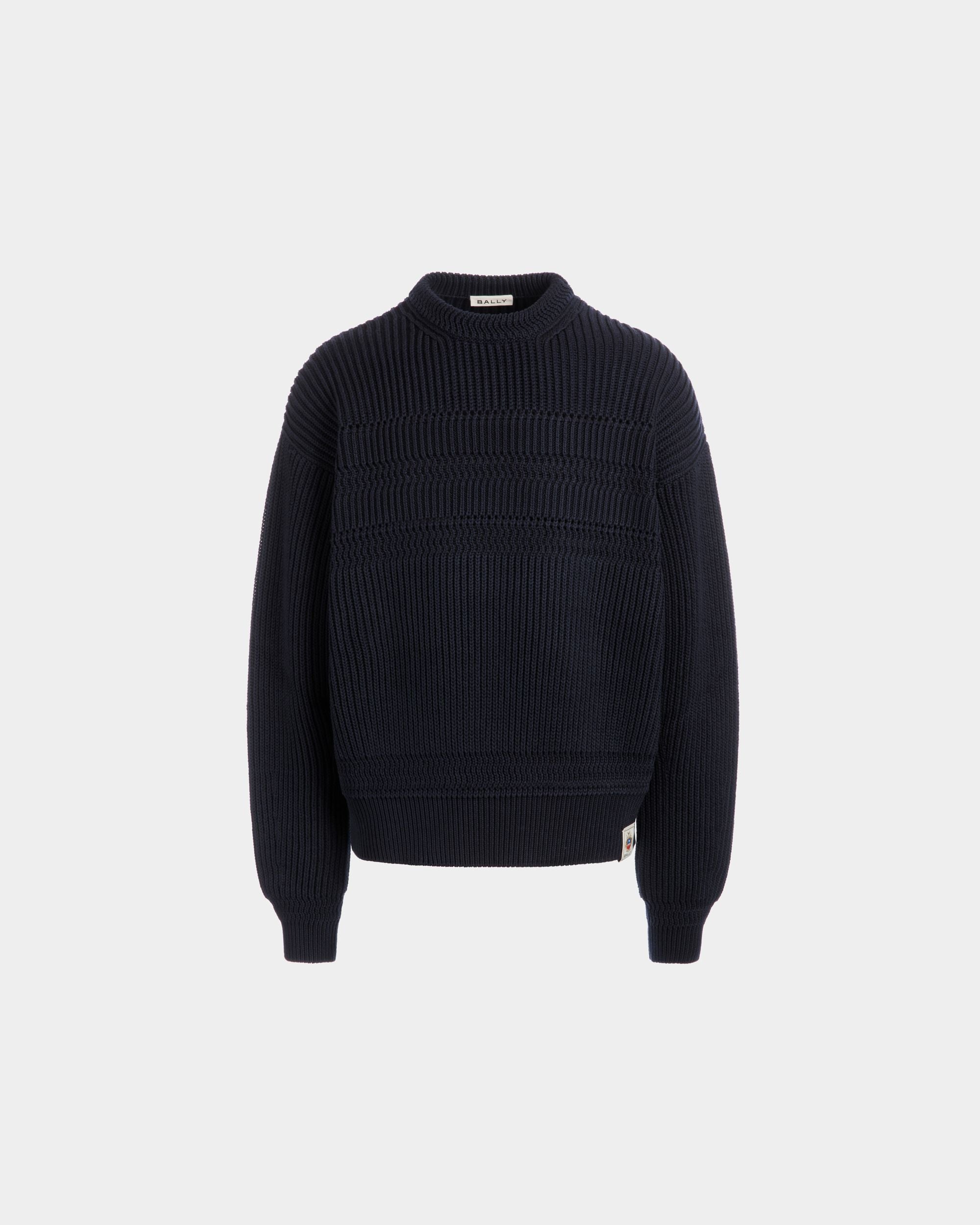 Rundhalspullover Aus Baumwolle In Navy Blue - Herren - Bally - 01