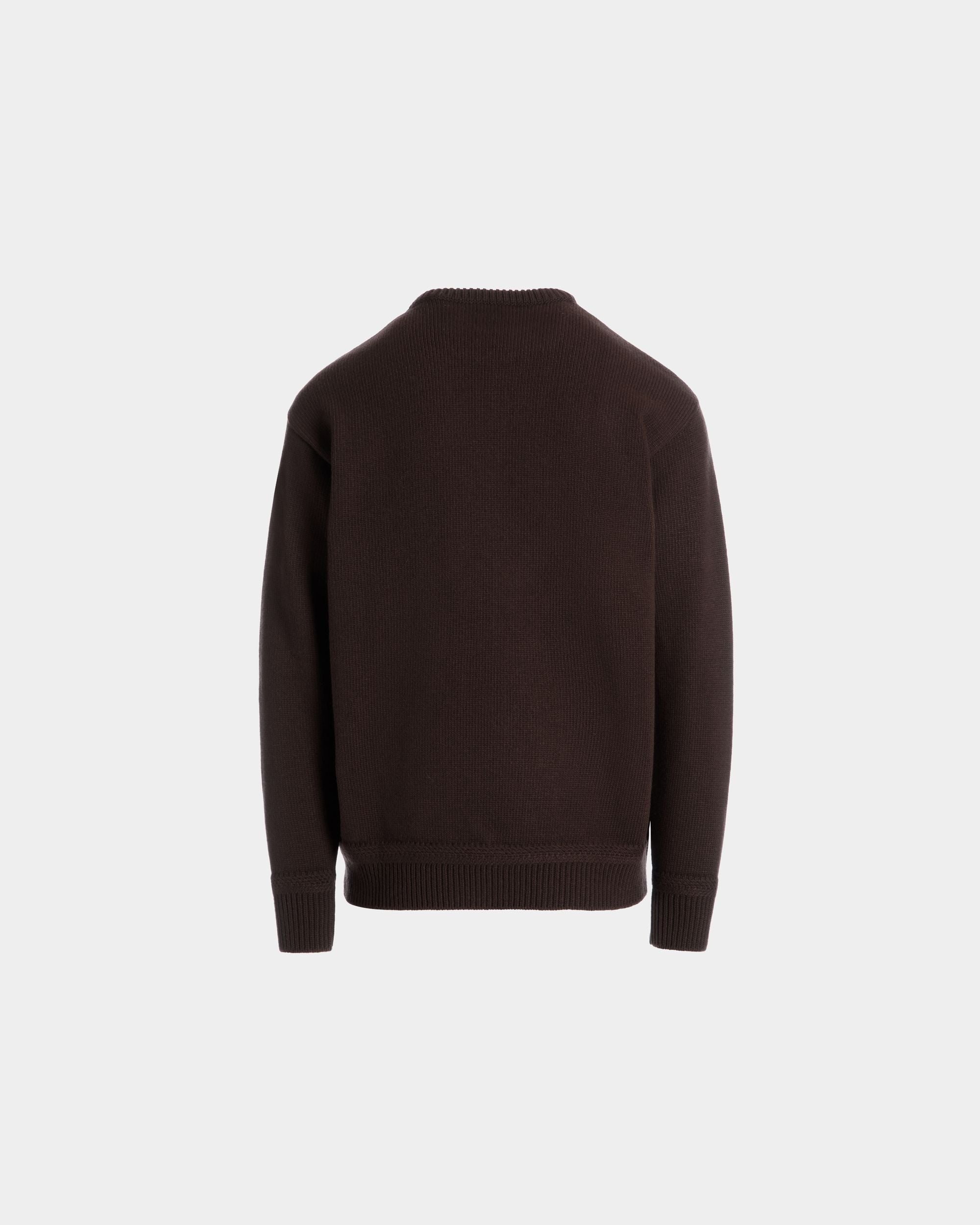 Winter Capsule Pullover Mit Rundhalsausschnitt Und Alpenblumen Aus Wolle In Ebenholzschwarz - Herren - Bally - 06