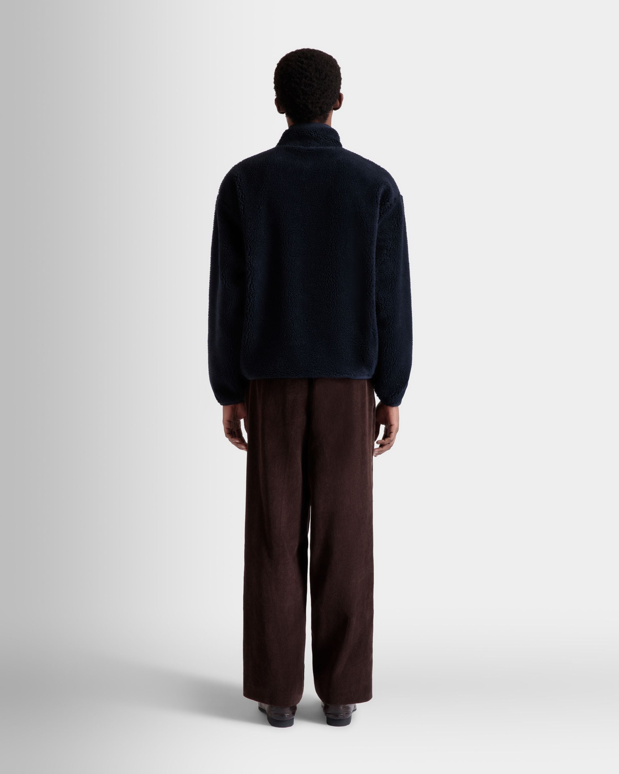 Winter Capsule Sweatshirt Mit Alpenblumen Aus Fleece In Navy Blue - Herren - Bally - 05