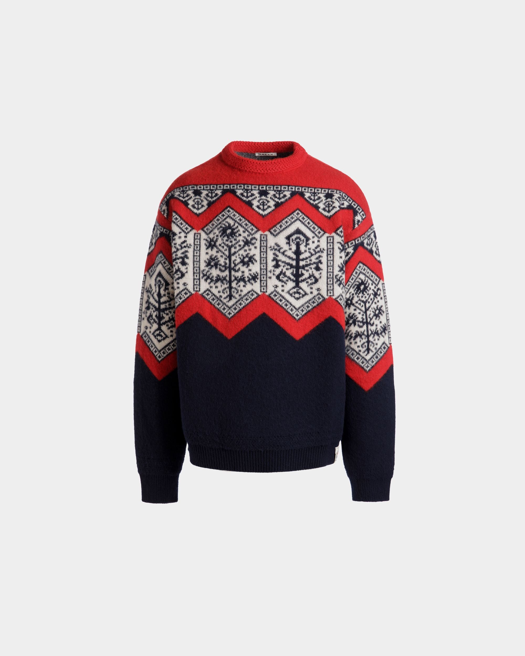 Winter Capsule Pullover Mit Rundhalsausschnitt Und Heritage-Blumen Aus Bunter Wolle - Herren - Bally - 01