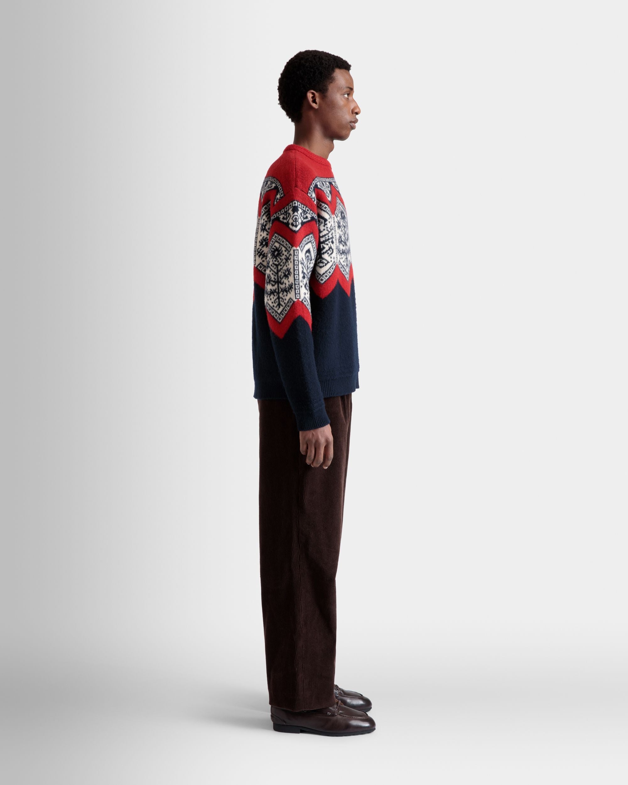 Winter Capsule Pullover Mit Rundhalsausschnitt Und Heritage-Blumen Aus Bunter Wolle - Herren - Bally - 05