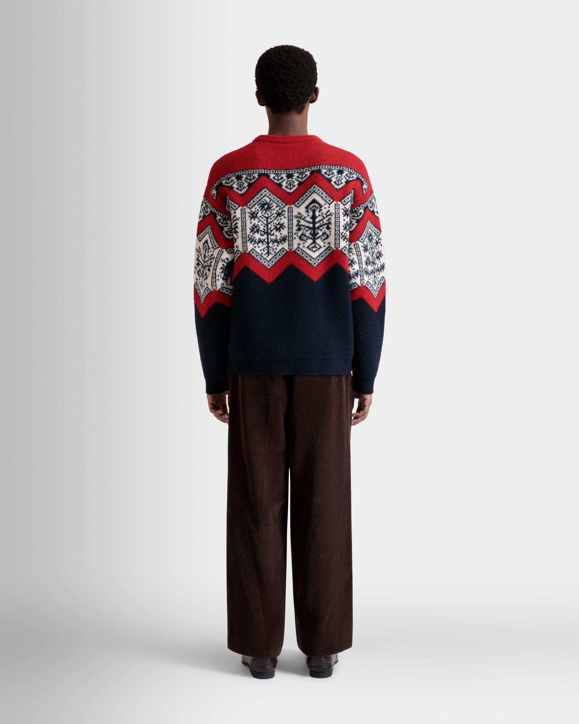 Winter Capsule Pullover Mit Rundhalsausschnitt Und Heritage-Blumen Aus Bunter Wolle - Herren - Bally - 06