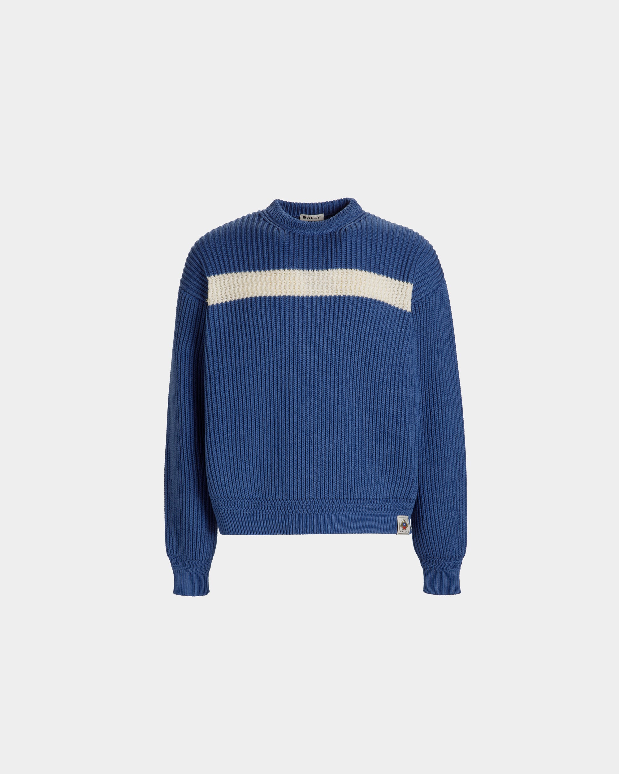 Rundhalspullover Aus Baumwolle In Medium Blue - Herren - Bally - 01