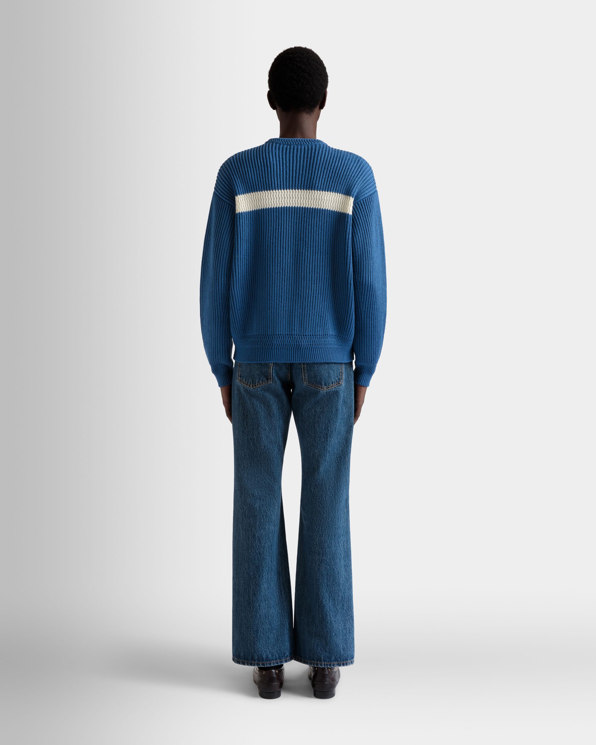 Rundhalspullover Aus Baumwolle In Medium Blue - Herren - Bally - 06